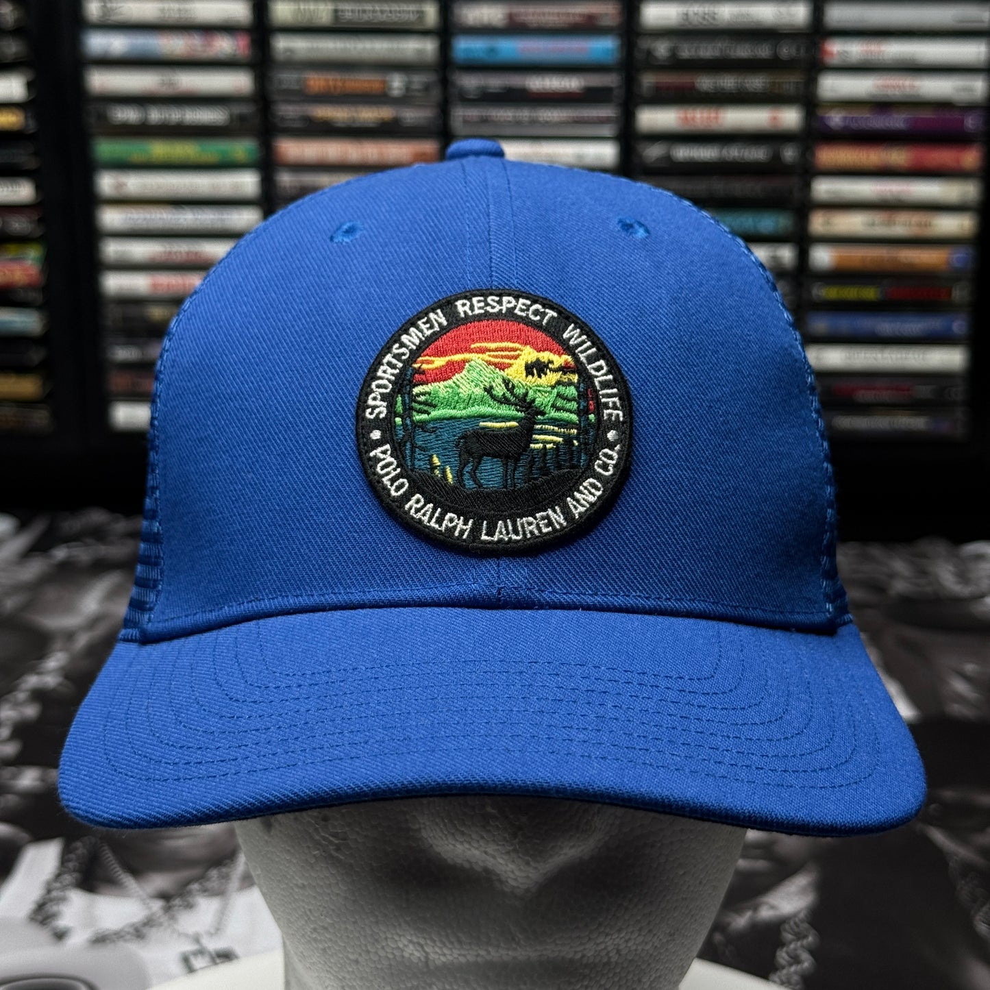 NWT Polo Ralph Lauren Sportsman Respect Wildlife Patch Trucker Hat Cap Outdoors Blue
