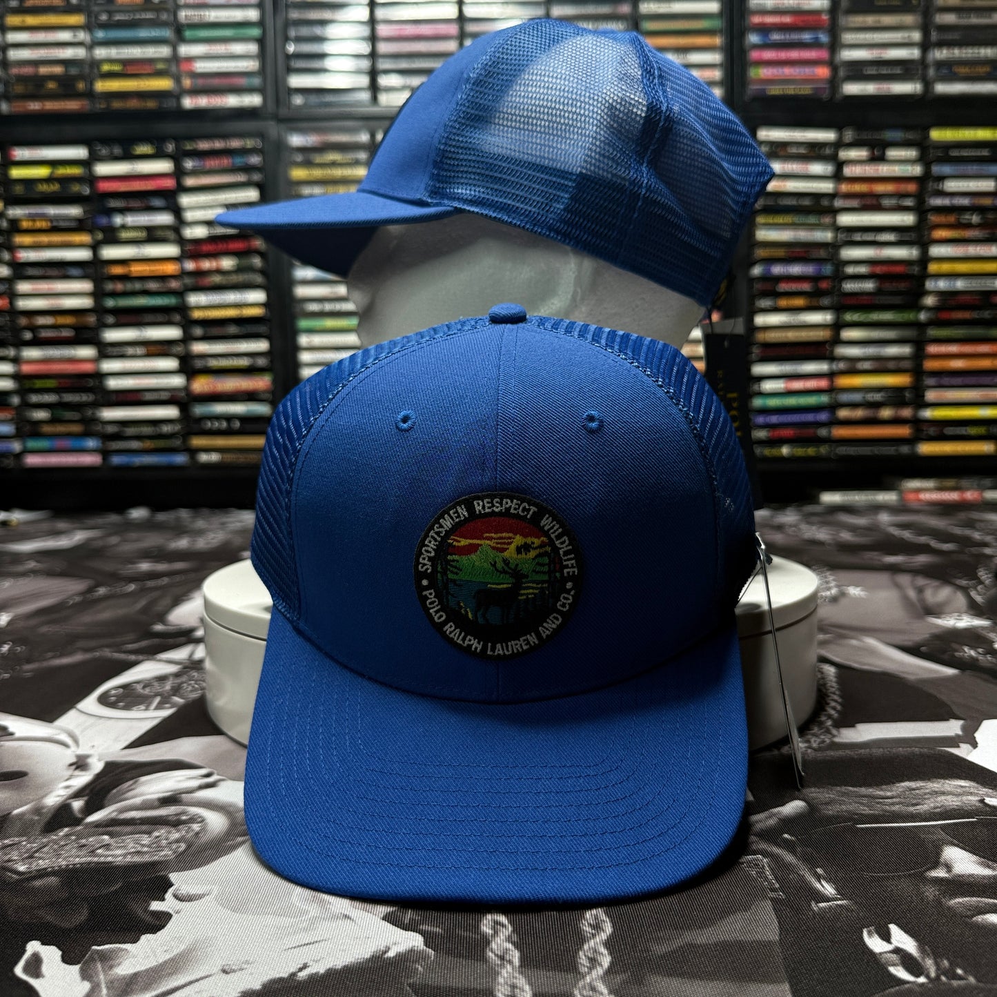 NWT Polo Ralph Lauren Sportsman Respect Wildlife Patch Trucker Hat Cap Outdoors Blue