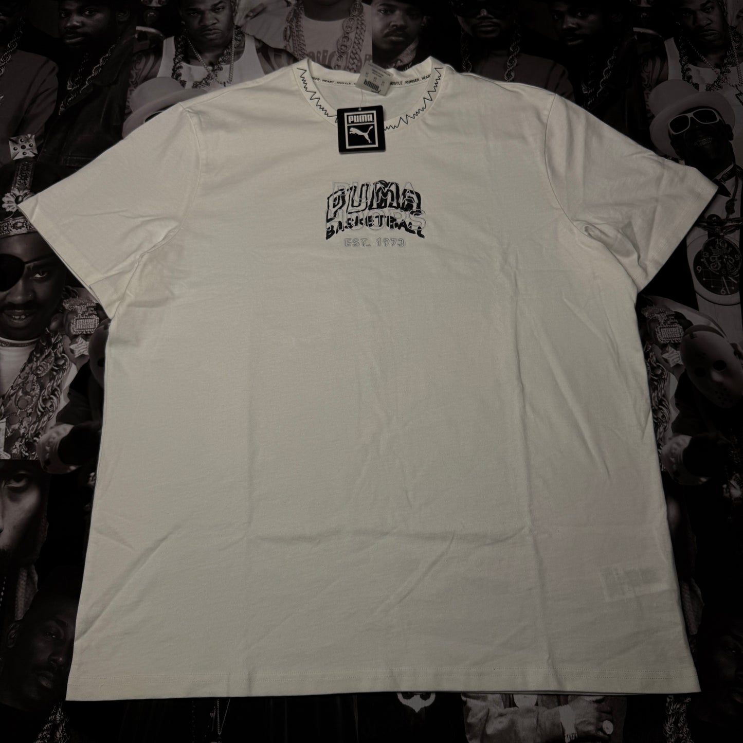 New With Tags Puma Basketball Teeth Men's Tee SZ XL White