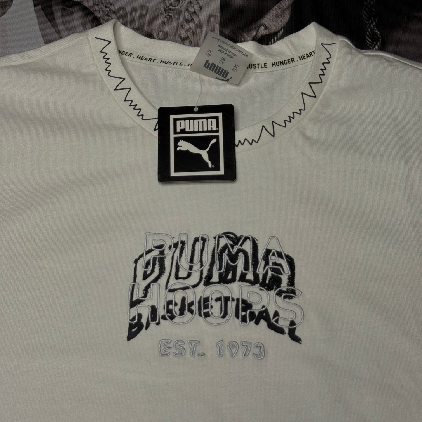 New With Tags Puma Basketball Teeth Men's Tee SZ XL White