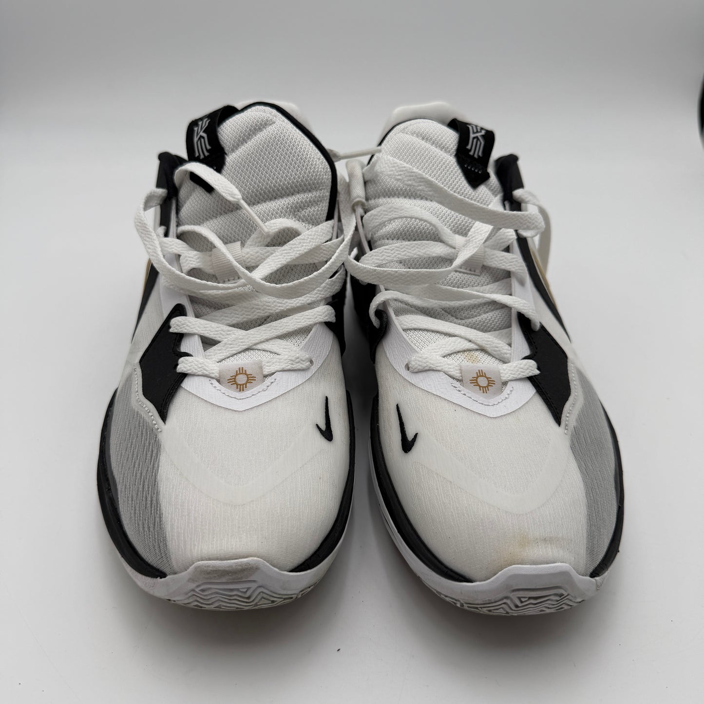 Used Nike Kyrie Low 5 Mens Size 12 Black White Gold Basketball Shoes DJ6012 101