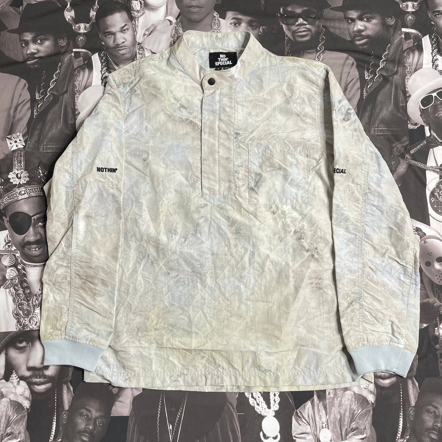 Nothin' Special Nylon Pullover Jacket Grey Tie Die NSSP20-J1
