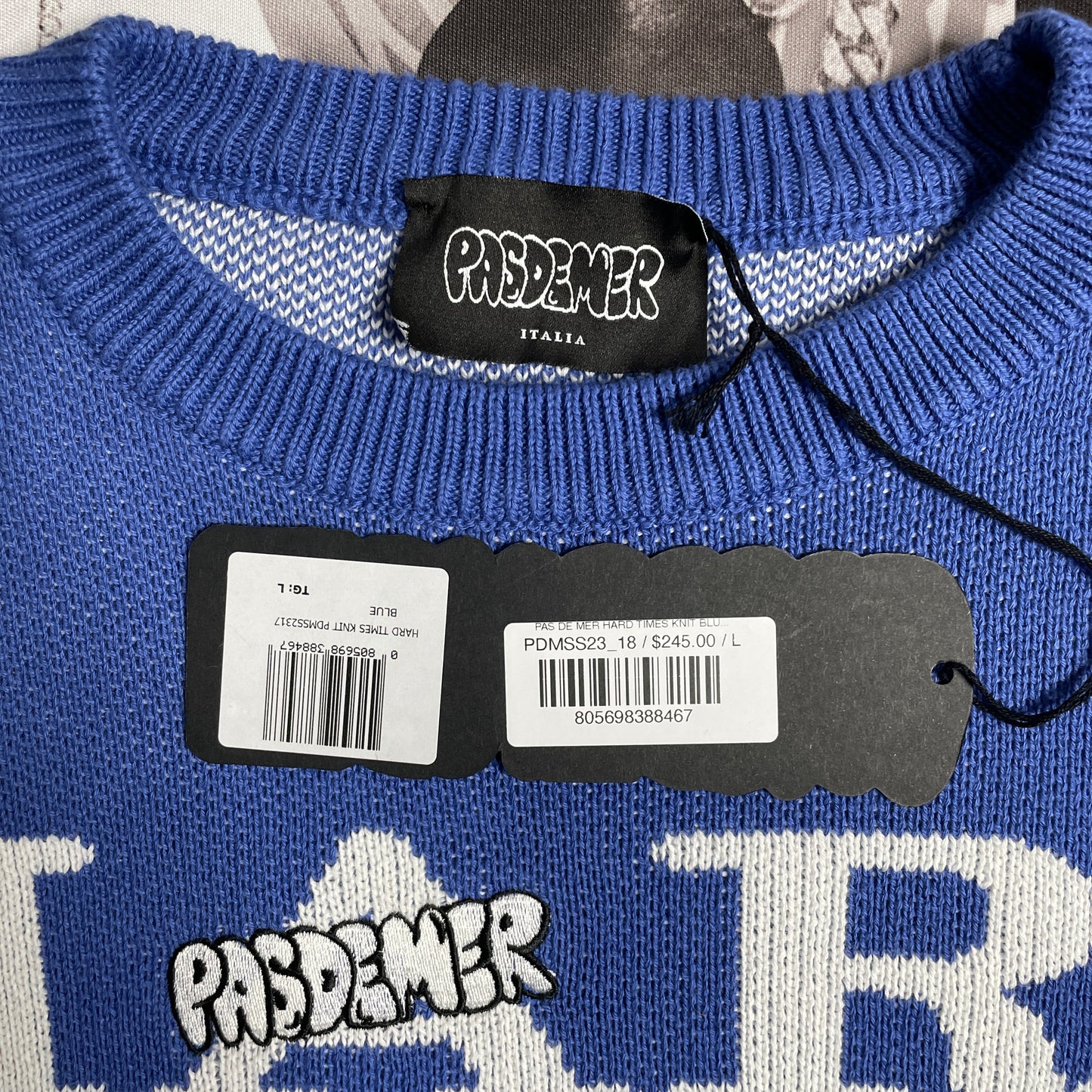 Pas De Mer Hard Time Knit Blue PDMSS23_18