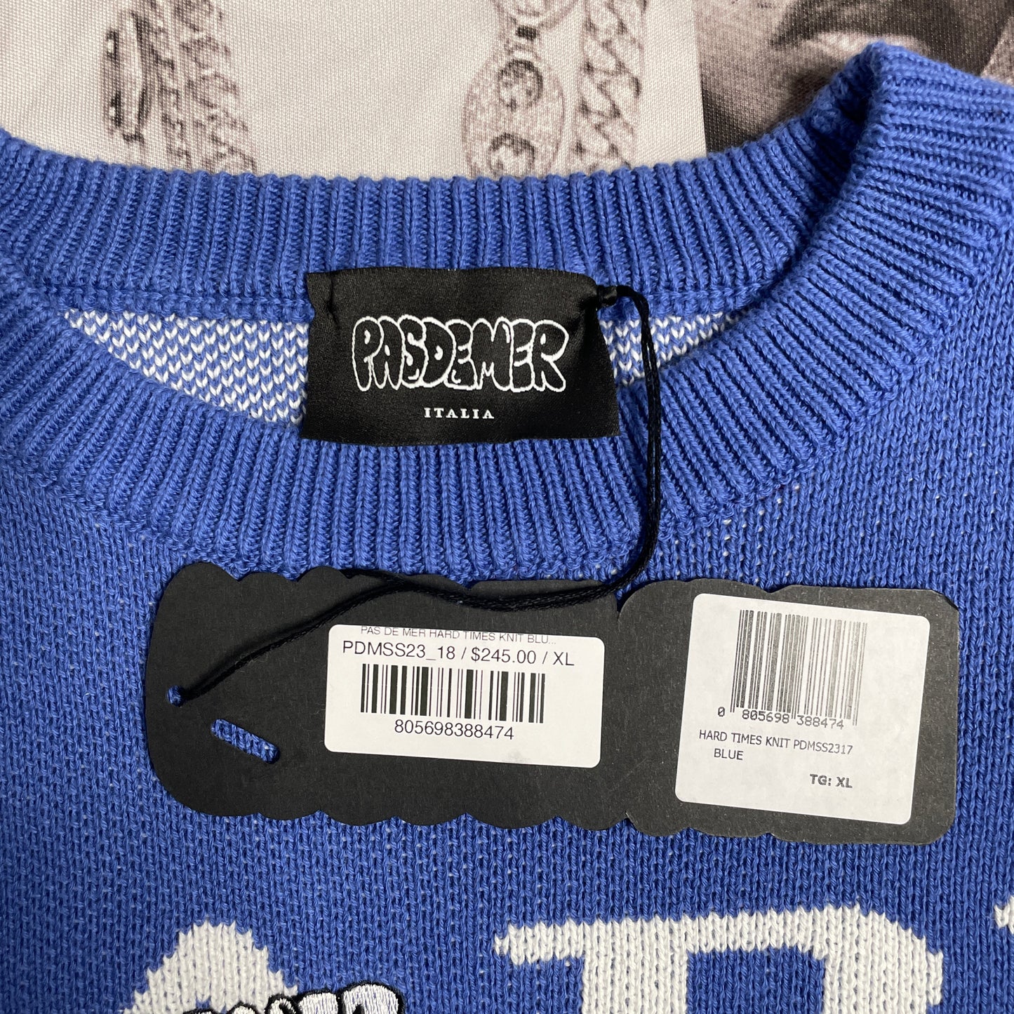 Pas De Mer Hard Time Knit Blue PDMSS23_18