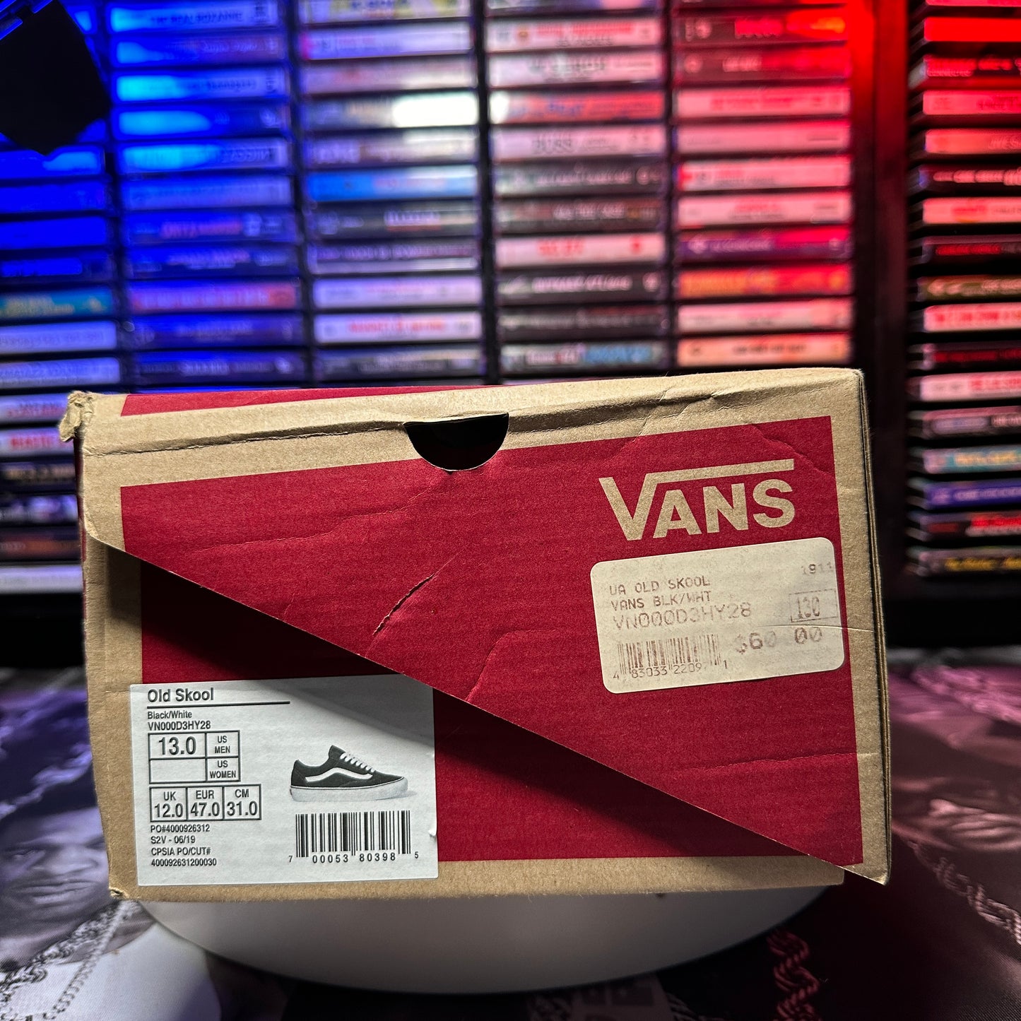 Vans Old Skool Core Shoes Black And White Size 13