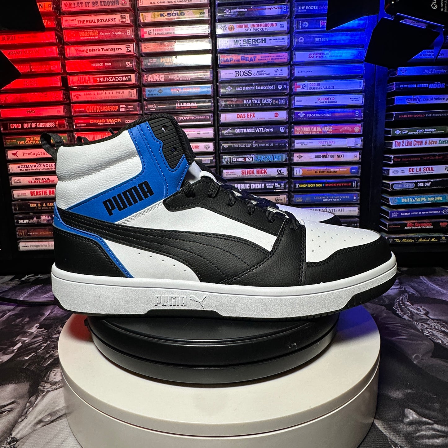 Puma Rebound V6 High Top Mens Black, White Sneakers Size 12