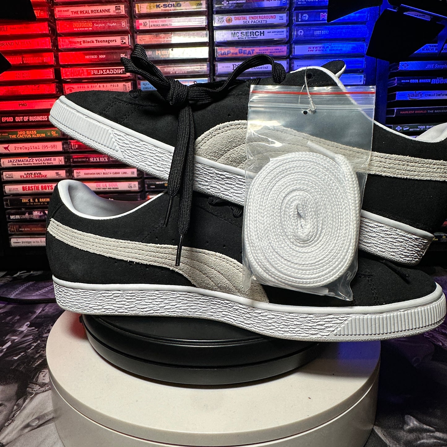 Puma Suede Classic XXI Sneakers Black and White Men's Size 12
