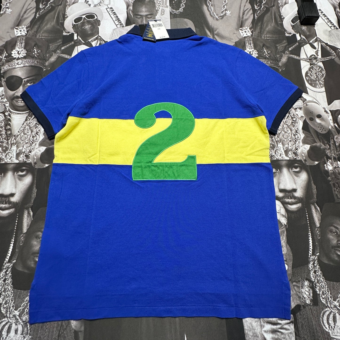 Polo Ralph Lauren 3 RLPC 1967 Color-Blocked Mesh Polo Shirt Blue Yellow 710823823001