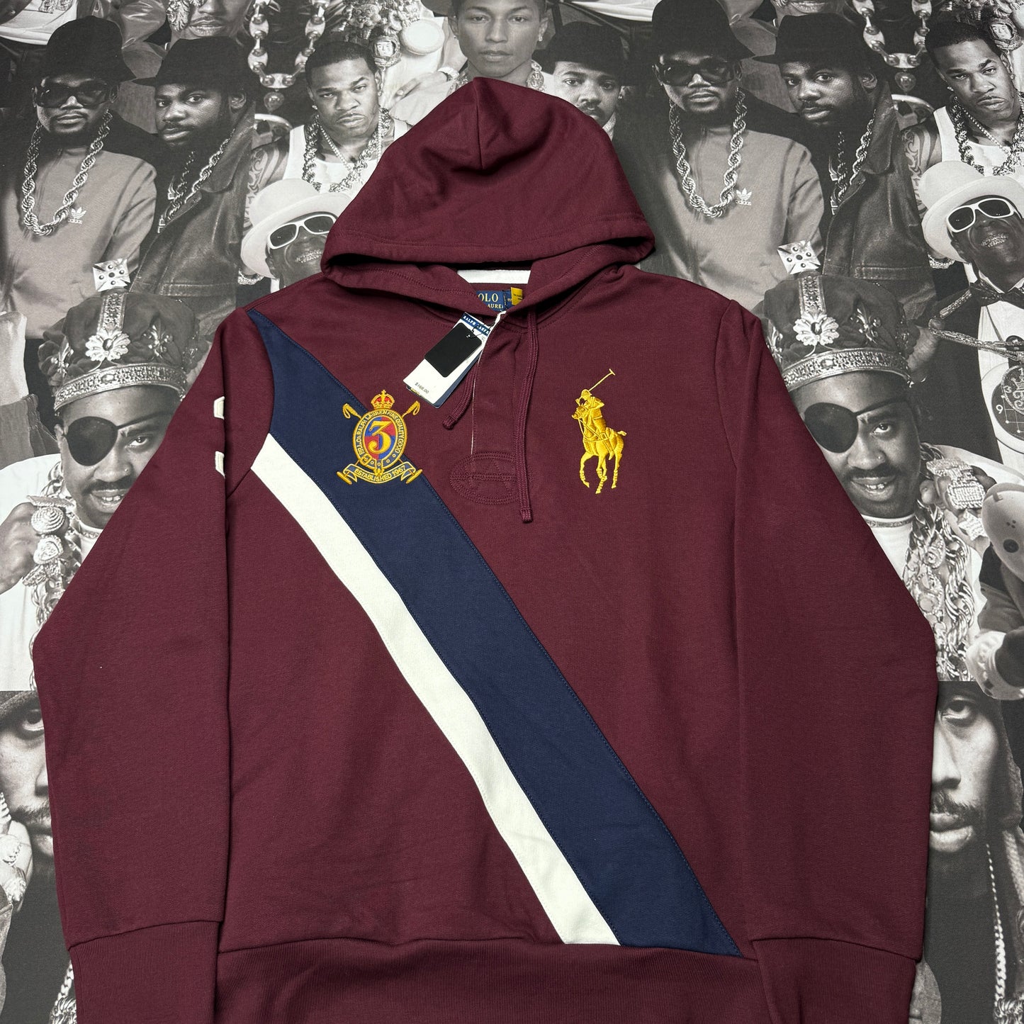 NWT Polo Ralph Lauren Big Pony Fleece Rugby Hoodie Small