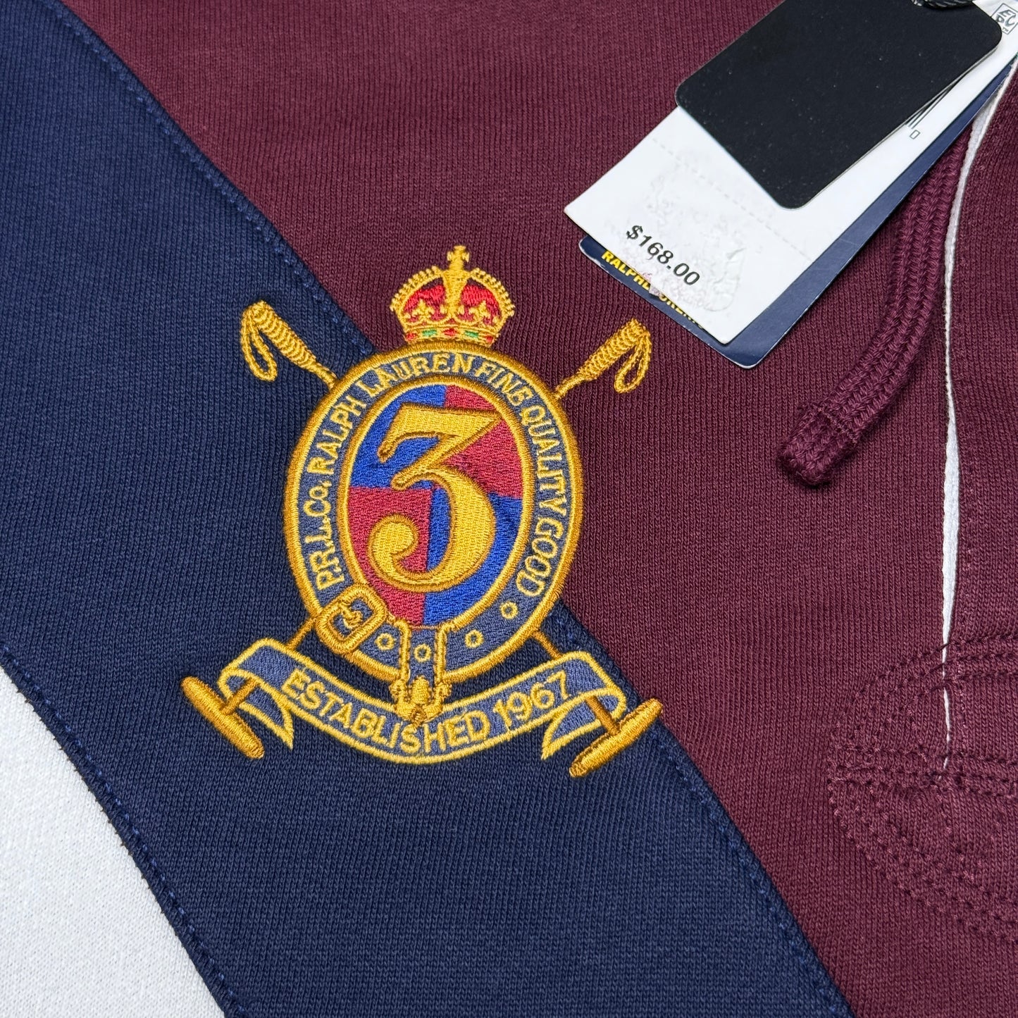 NWT Polo Ralph Lauren Big Pony Fleece Rugby Hoodie Small