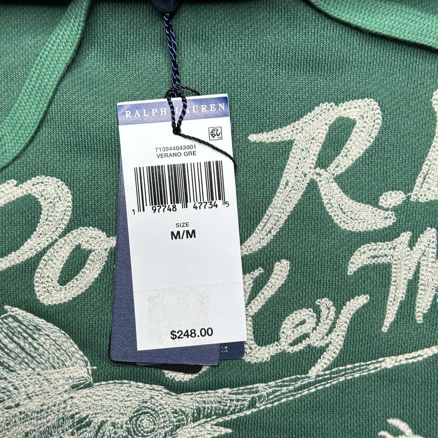 NWT Polo Ralph Lauren Chain Stitch Key West Hoodie Verano Green 710944043001