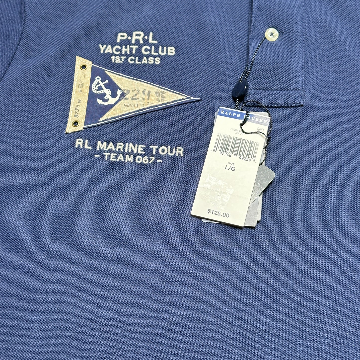 Polo Ralph Lauren Classic Fit Big Pony Yacht Club Polo Shirt Navy Size Large 710944166001