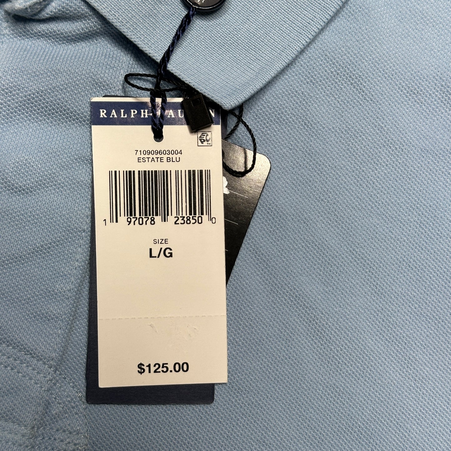 NWT Polo Ralph Lauren Classic Fit Flag-Embroidered Polo Shirt Estate Blue Size Large 710909603004