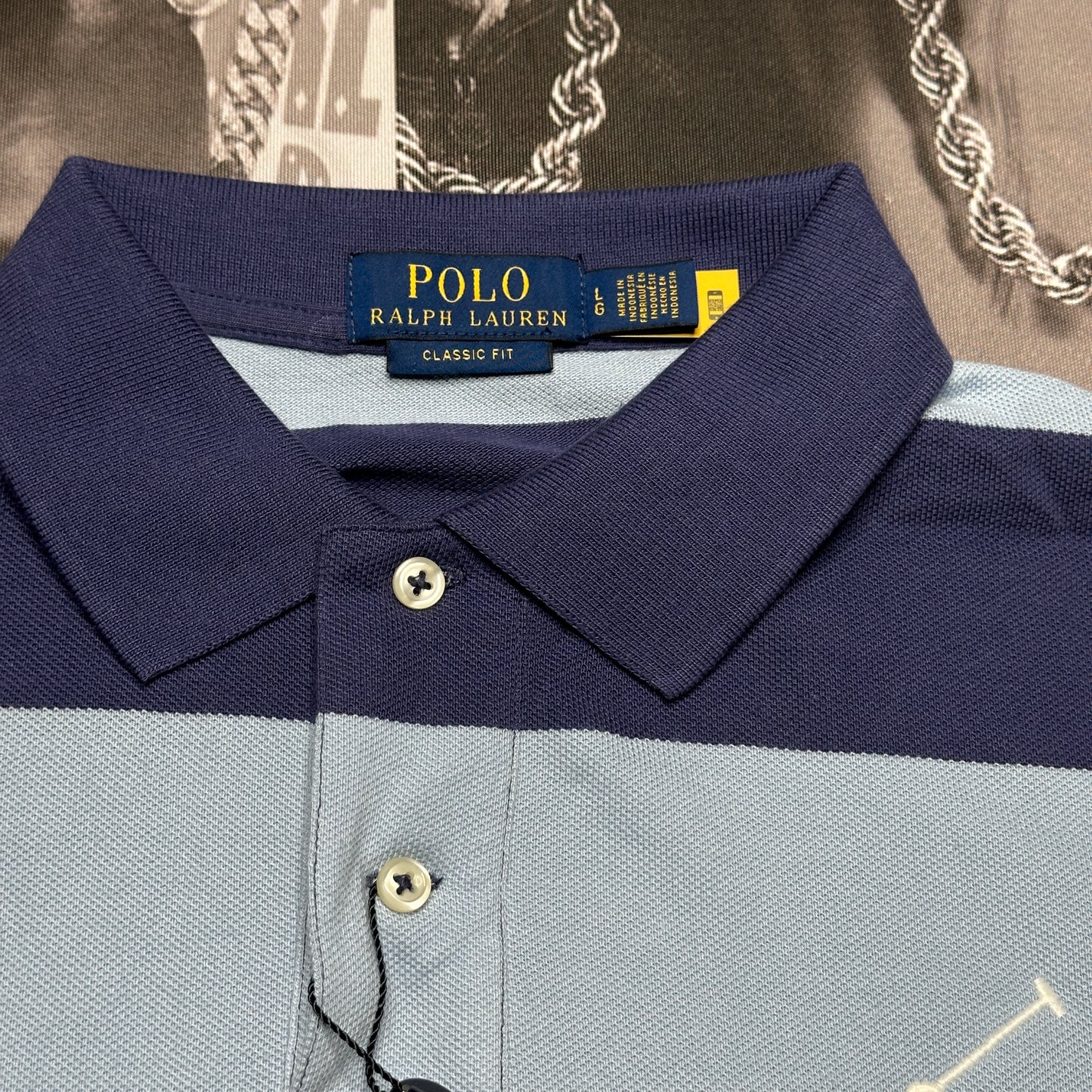 Polo Ralph Lauren Classic Fit Striped Big Pony Yacht Club Polo Shirt Blue/Multi Sz Large 710944168001
