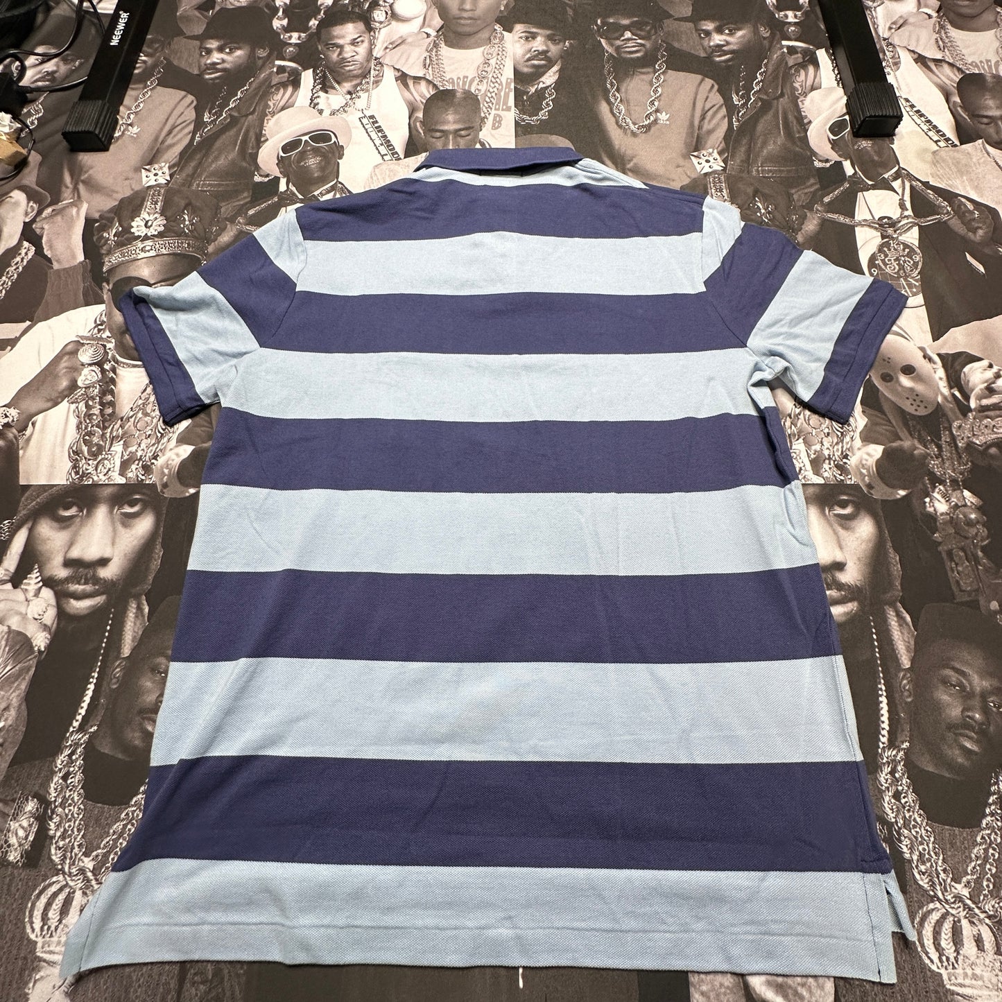 Polo Ralph Lauren Classic Fit Striped Big Pony Yacht Club Polo Shirt Blue/Multi Sz Large 710944168001