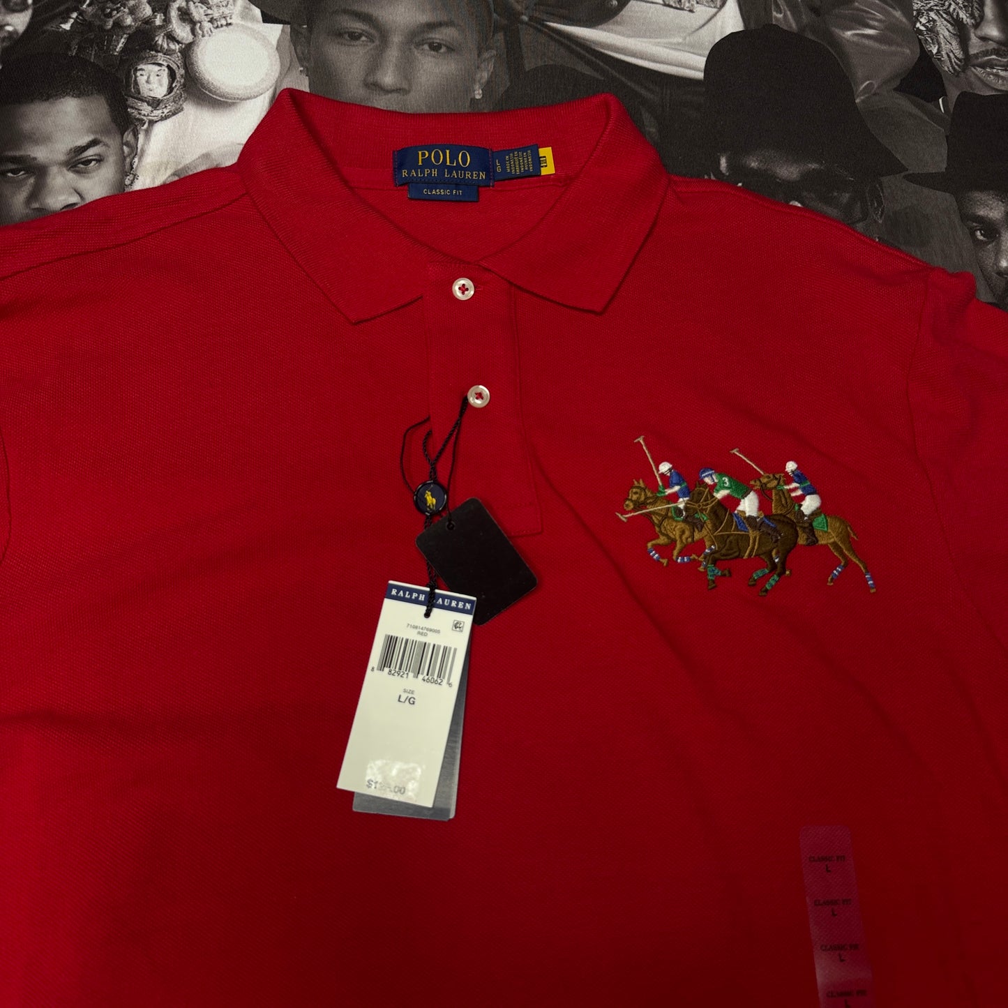 NWT Polo Ralph Lauren Custom Slim Fit Triple-Pony Polo Shirt Size Large