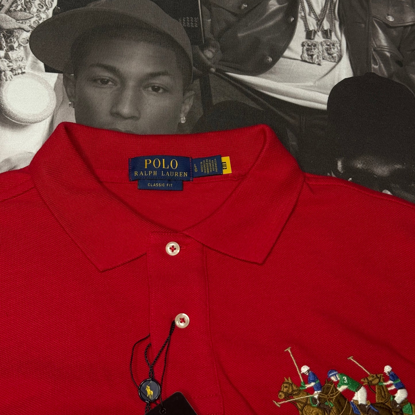 NWT Polo Ralph Lauren Custom Slim Fit Triple-Pony Polo Shirt Size Large