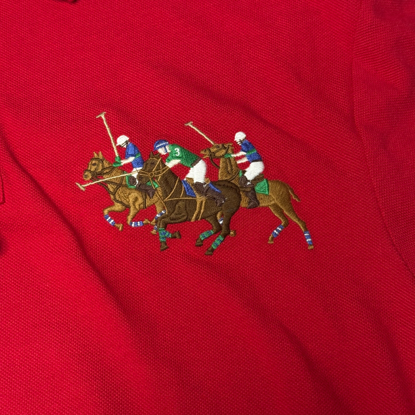 NWT Polo Ralph Lauren Custom Slim Fit Triple-Pony Polo Shirt Size Large