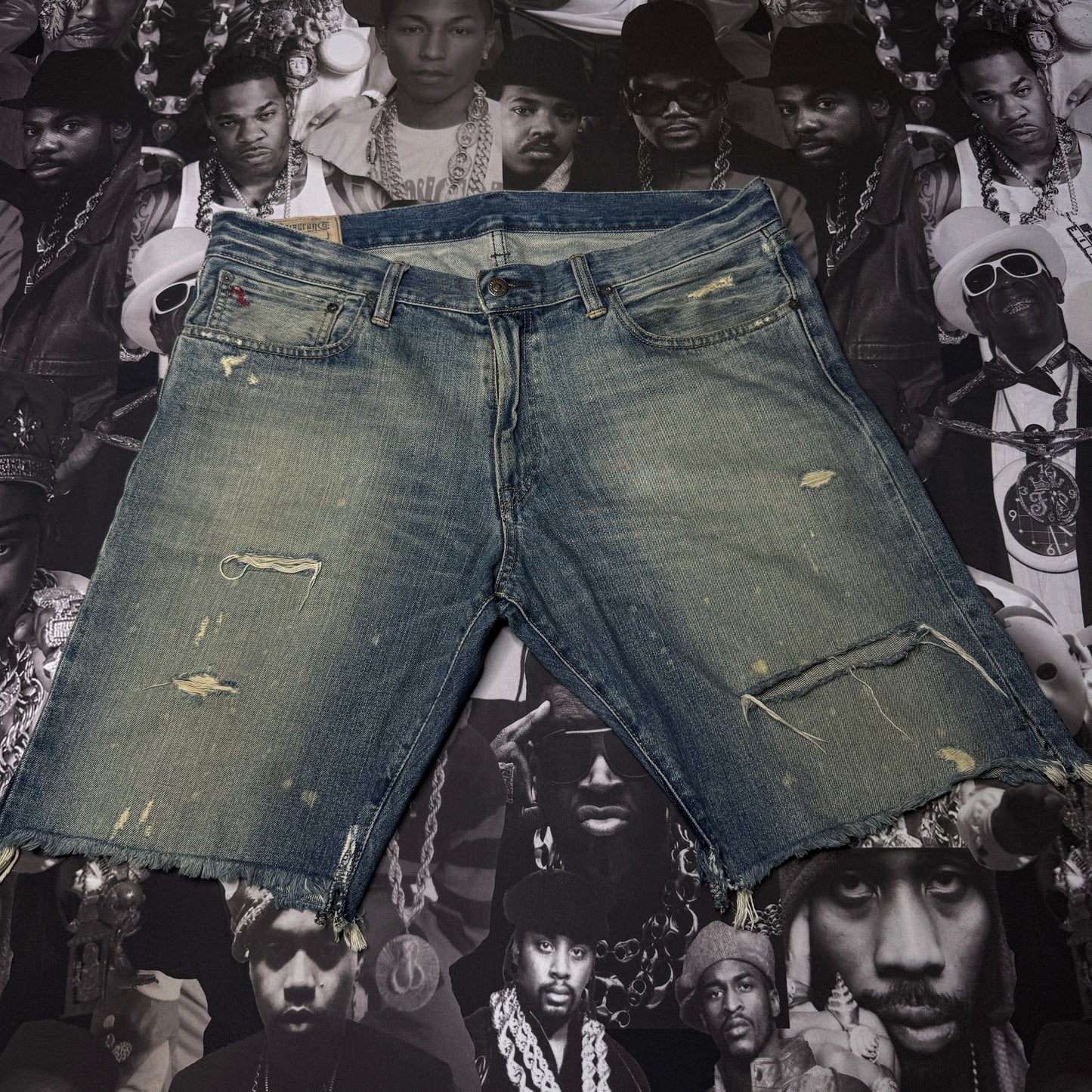 Polo Ralph Lauren Distressed 10" Cut Off Shorts SZ 36