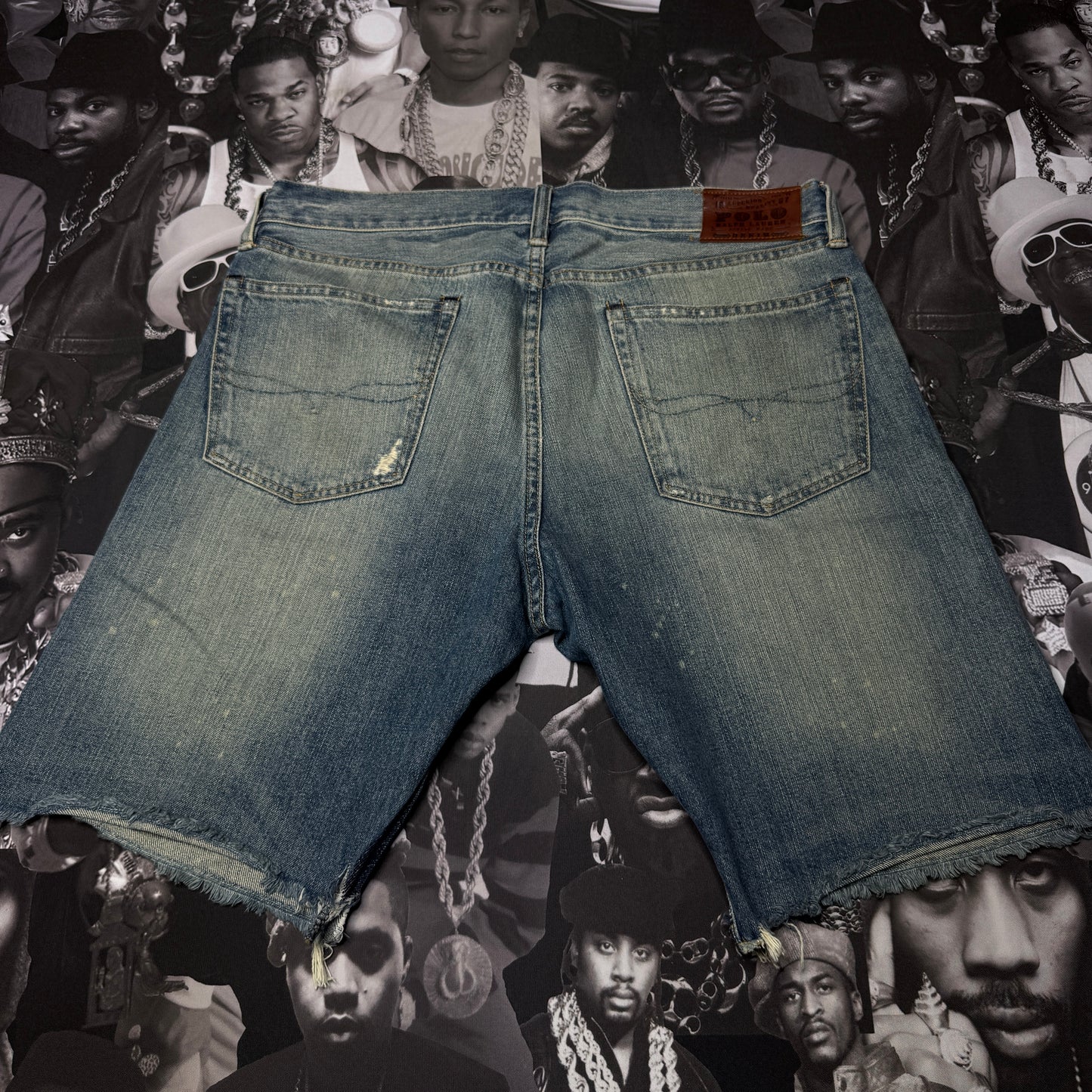 Polo Ralph Lauren Distressed 10" Cut Off Shorts SZ 36