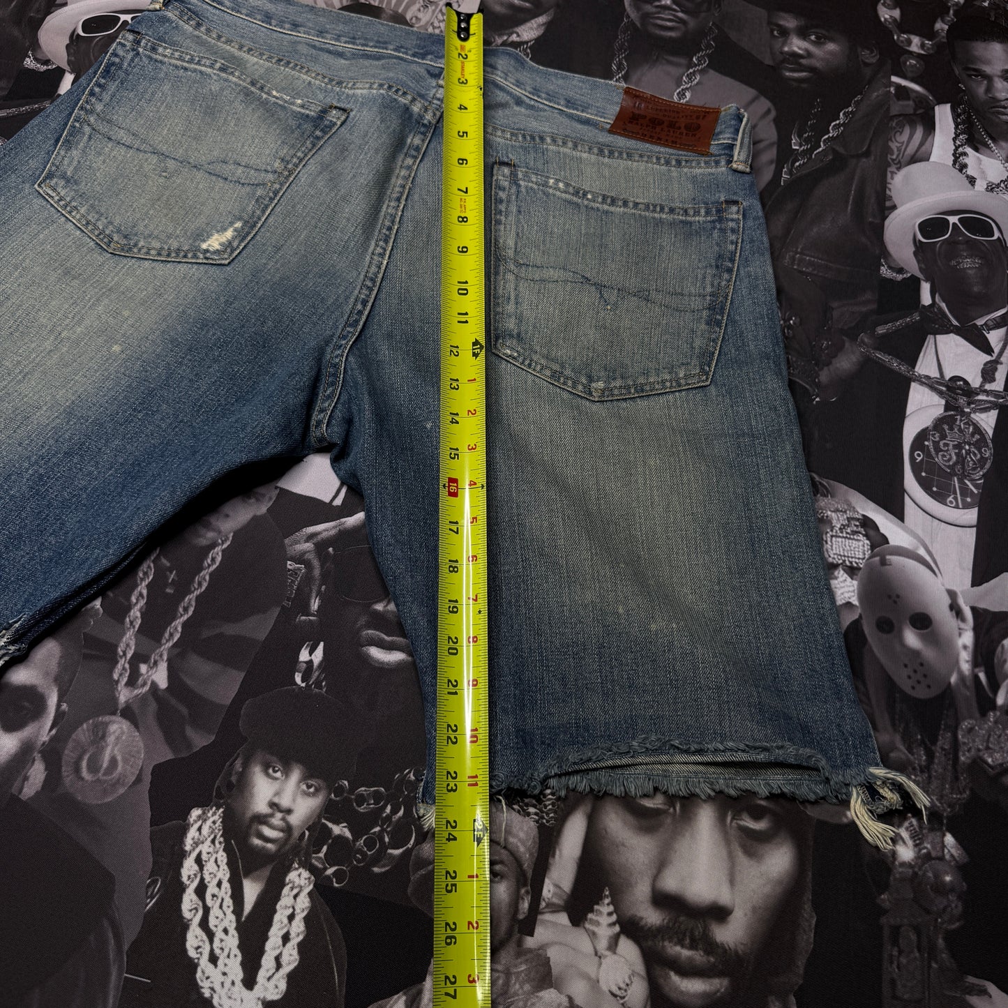 Polo Ralph Lauren Distressed 10" Cut Off Shorts SZ 36