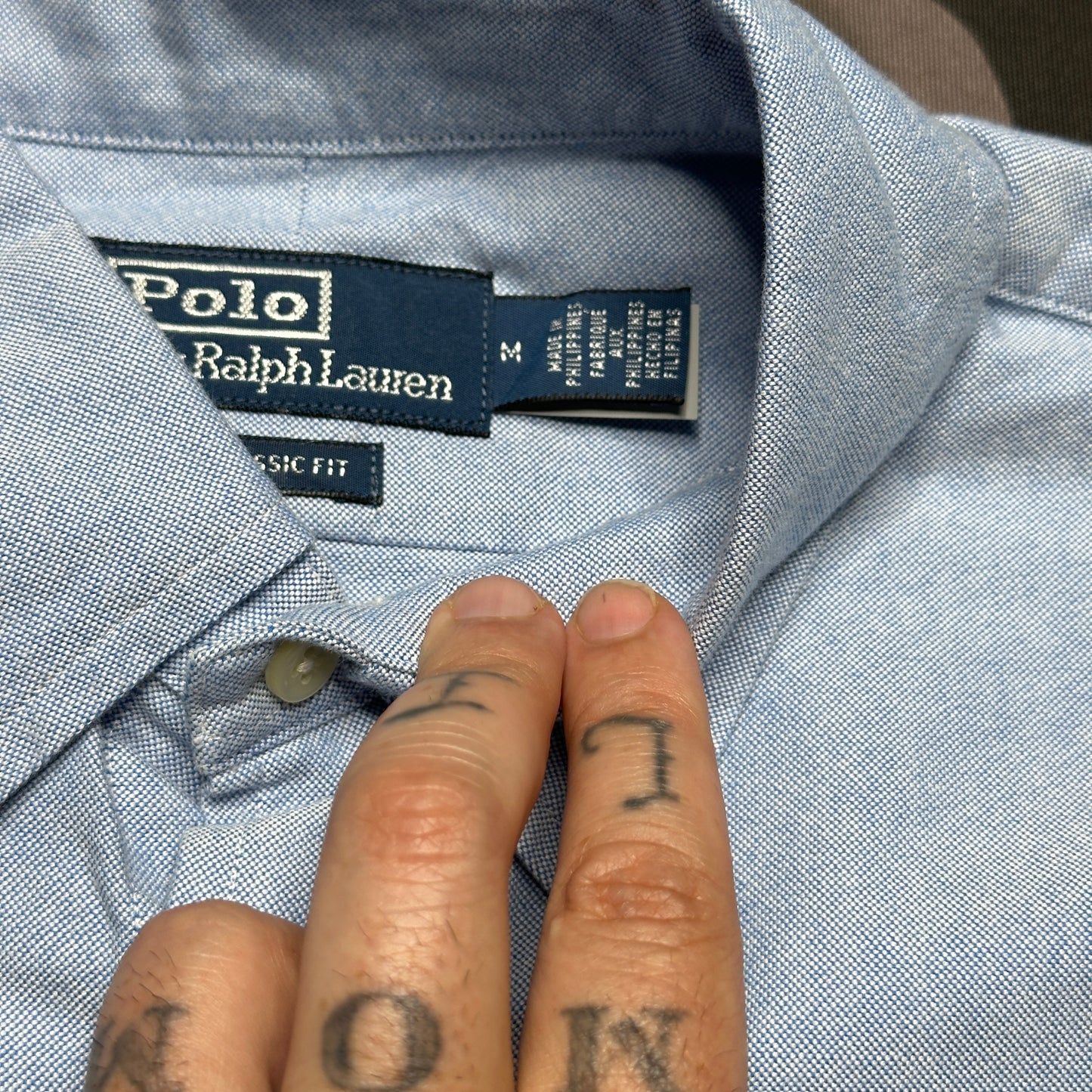 Polo Ralph Lauren Men's Classic-Fit Embroidered P-Wing Oxford Shirt Blue 710938421002