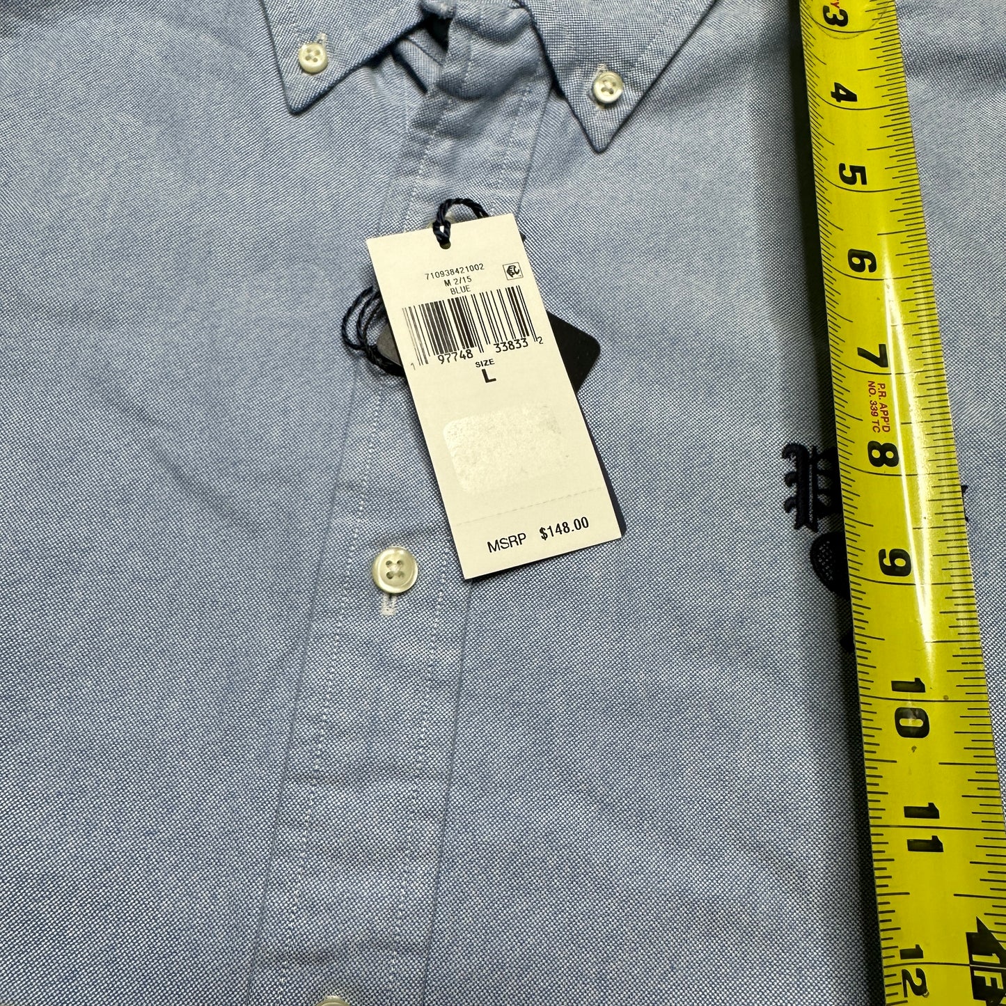 Polo Ralph Lauren Men's Classic-Fit Embroidered P-Wing Oxford Shirt Blue 710938421002
