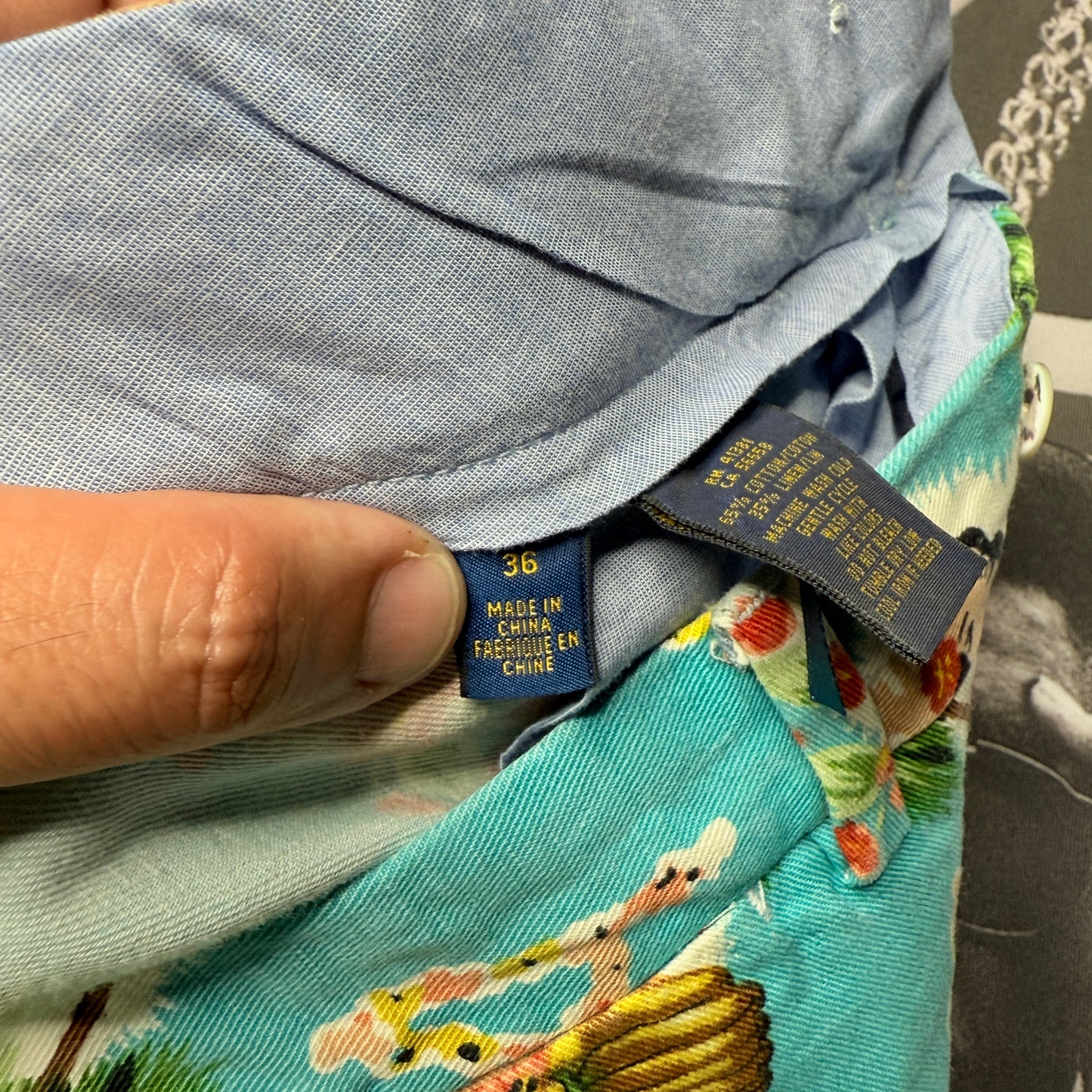 Polo Ralph Lauren Men's Hula Girl Hawaiian Linen Blend Shorts 36