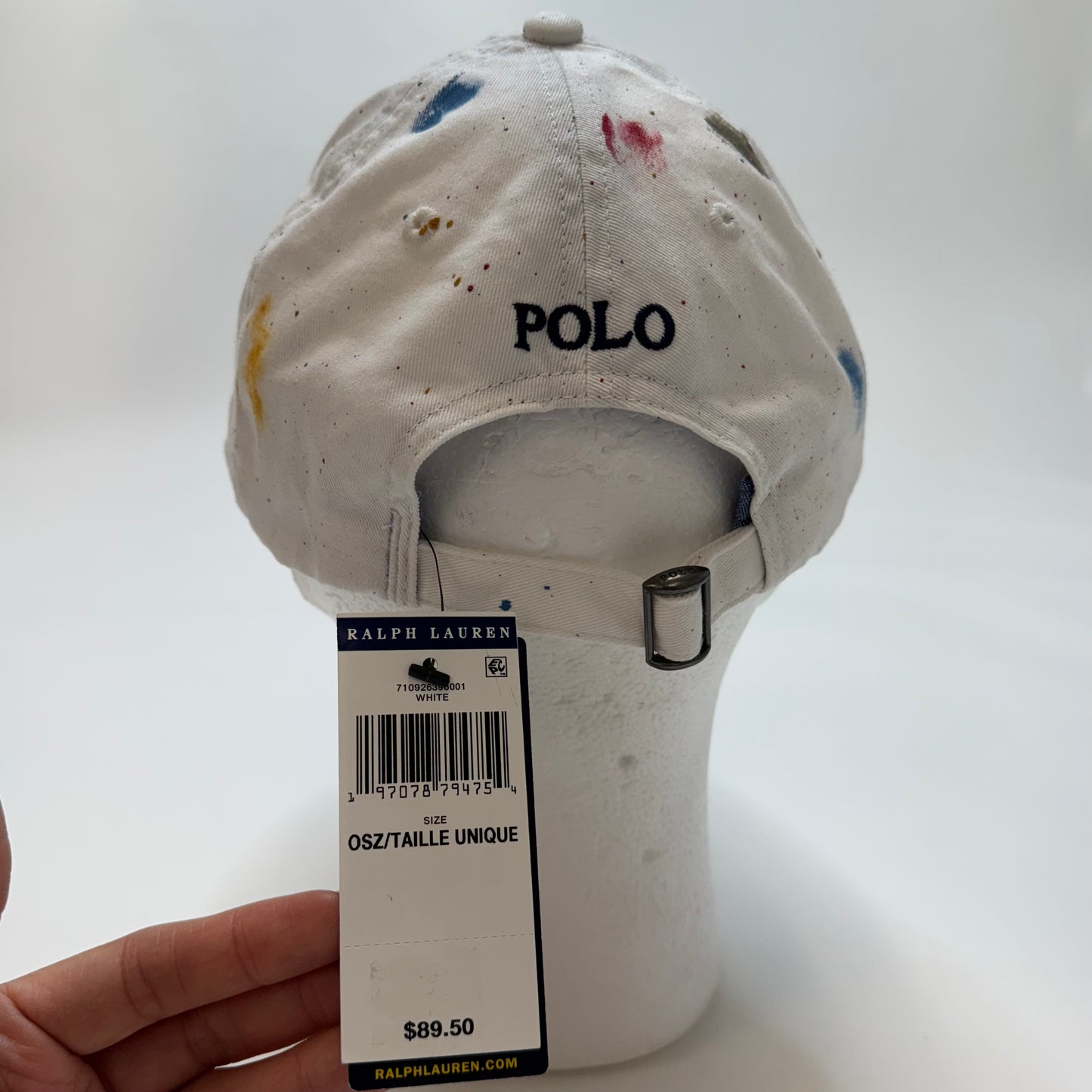 Polo Ralph Lauren Paint-Splatter Twill Ball Cap White 197078794754
