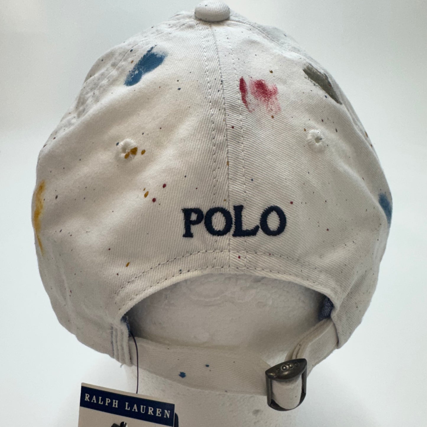 Polo Ralph Lauren Paint-Splatter Twill Ball Cap White 197078794754