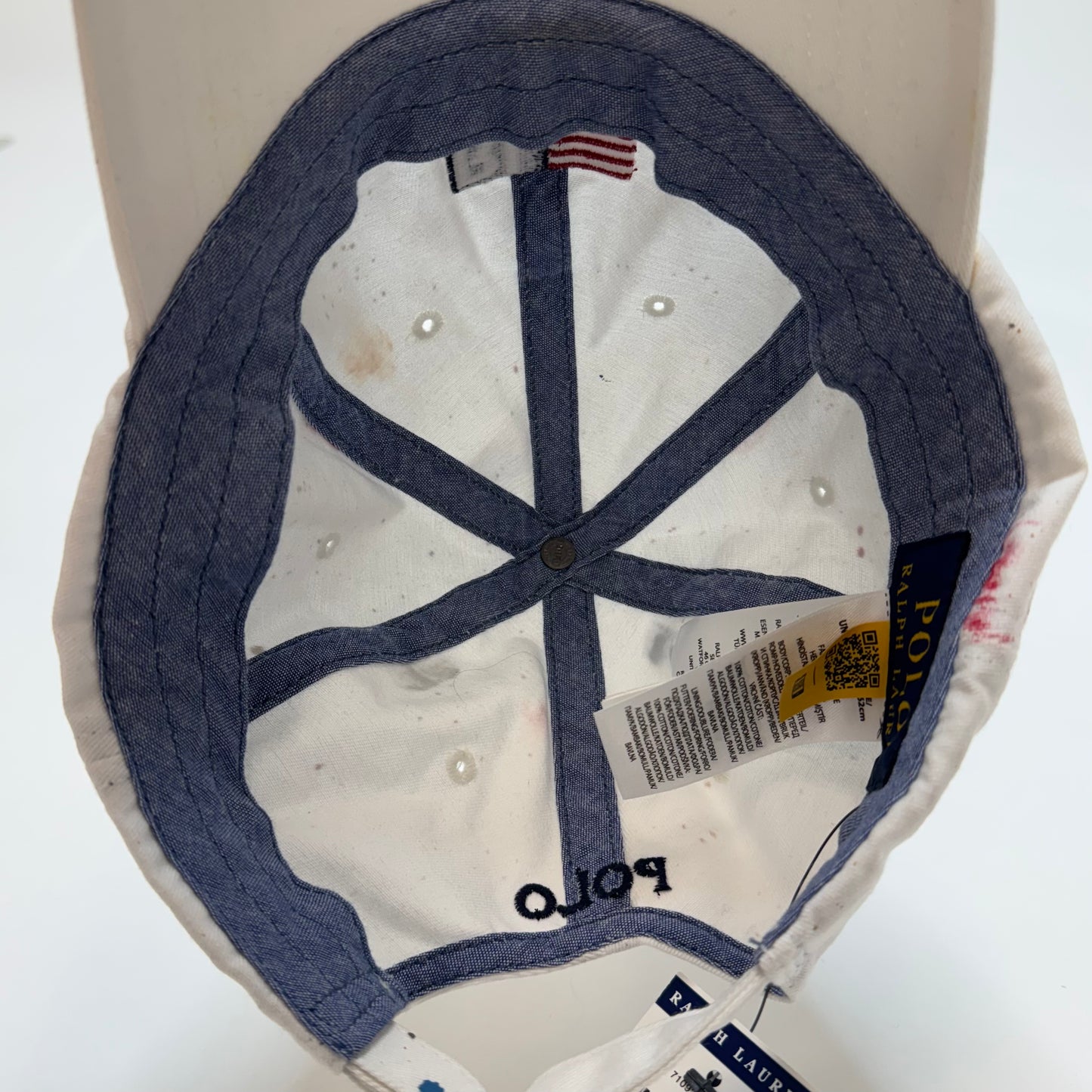 Polo Ralph Lauren Paint-Splatter Twill Ball Cap White 197078794754