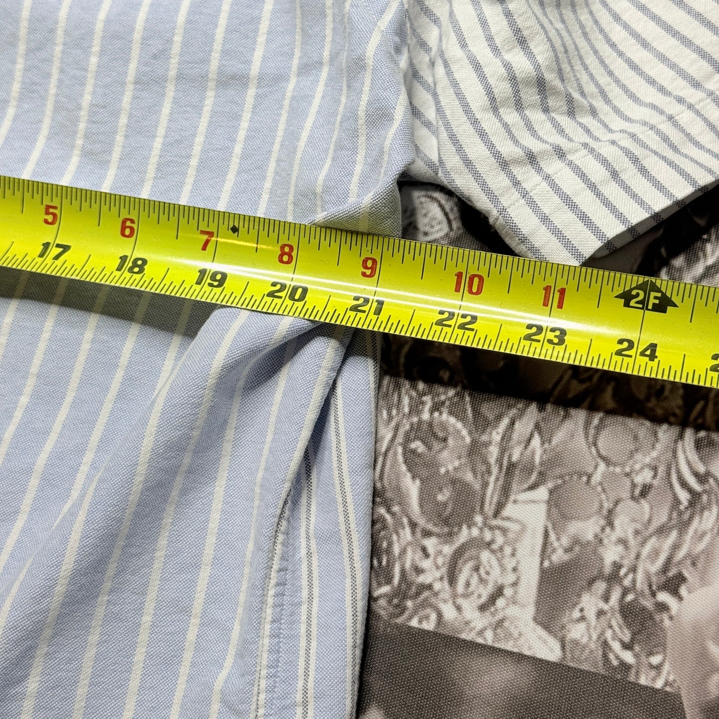 Polo Ralph Lauren RL Slim Fit Seersucker Blue Stripe Short Sleeve Shirt XL