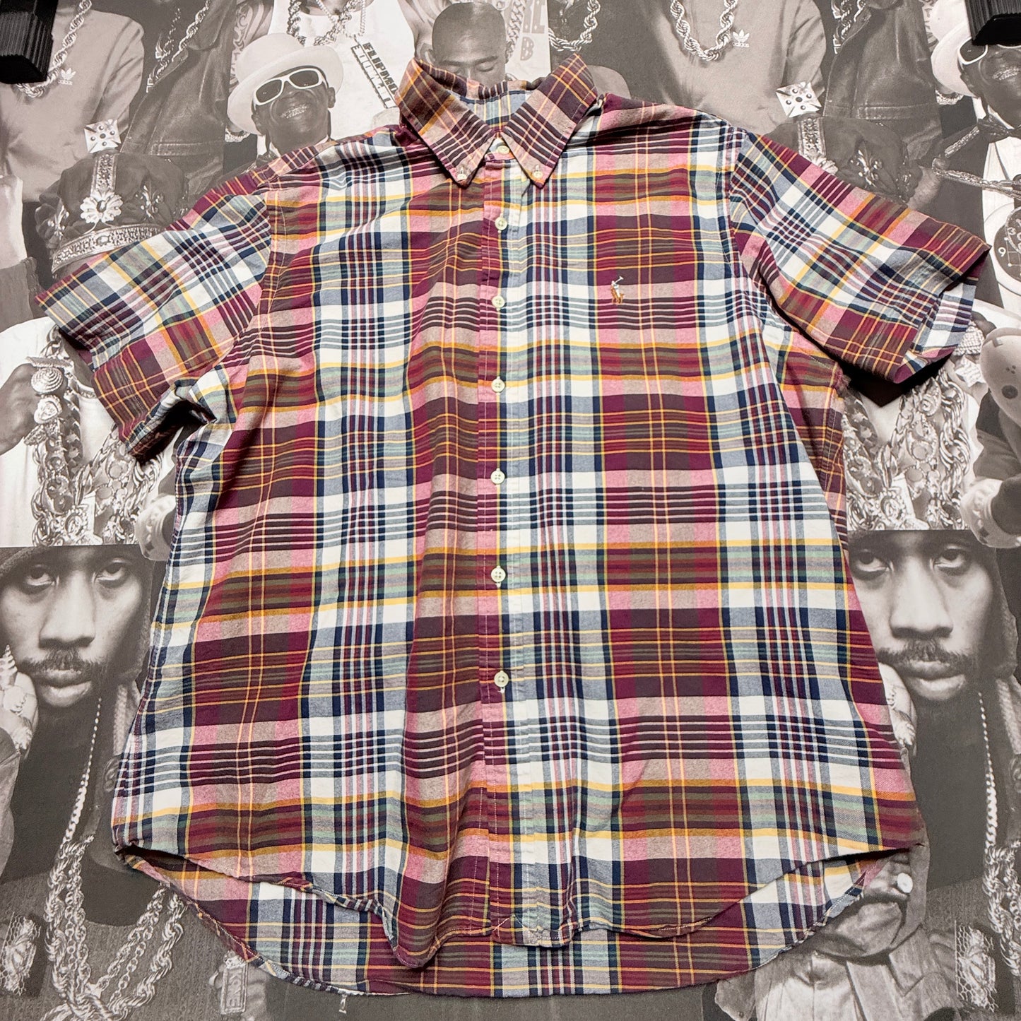 Polo Ralph Lauren Short Sleeve Madras Shirt Classic Fit SZ Large