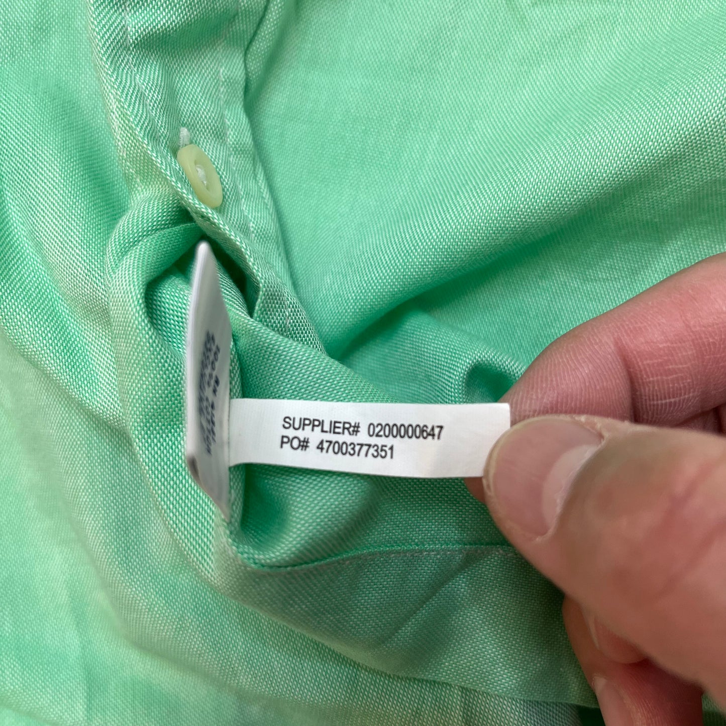 Polo Ralph Lauren Slim Fit Chambray Oxford Men's Shirt XL Green Used