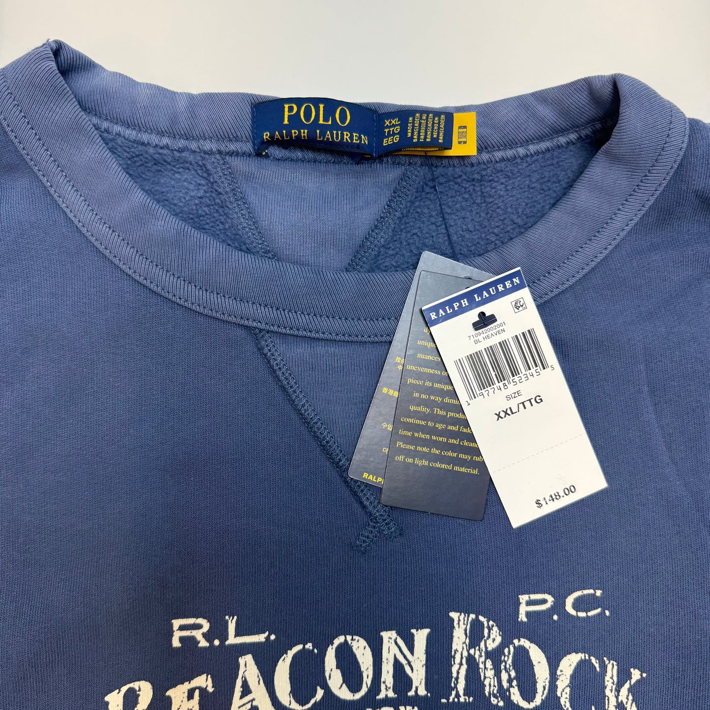 Polo Ralph Lauren Vintage Fit Fleece Graphic Sweatshirt XXL 197748523455 Blue