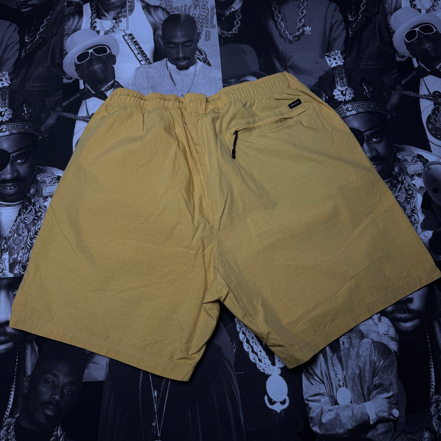 RVCA MustardNylon Short with Zipper Pockets SZ XXL