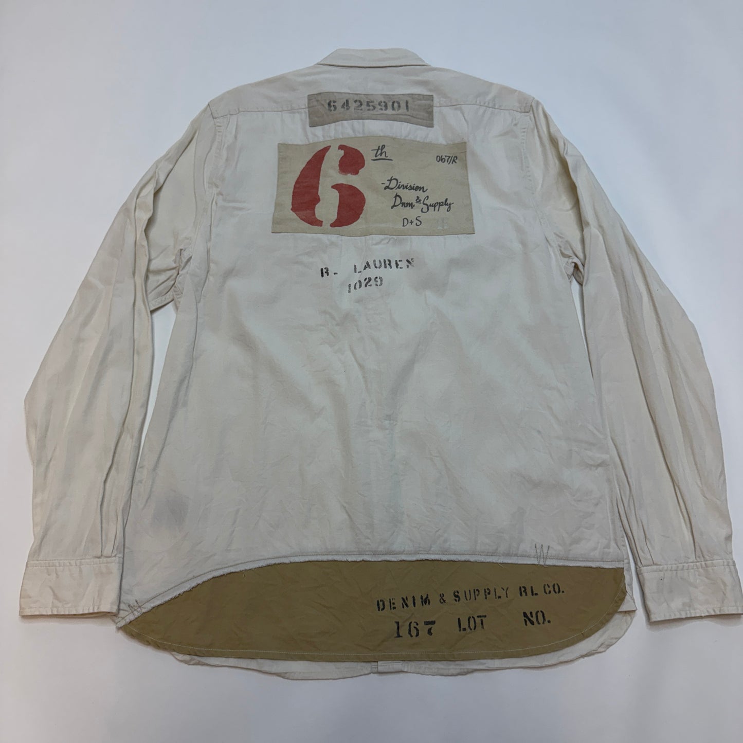 Polo Ralph Lauren Denim & Supply Long Sleeve Shirt White Size Large Used