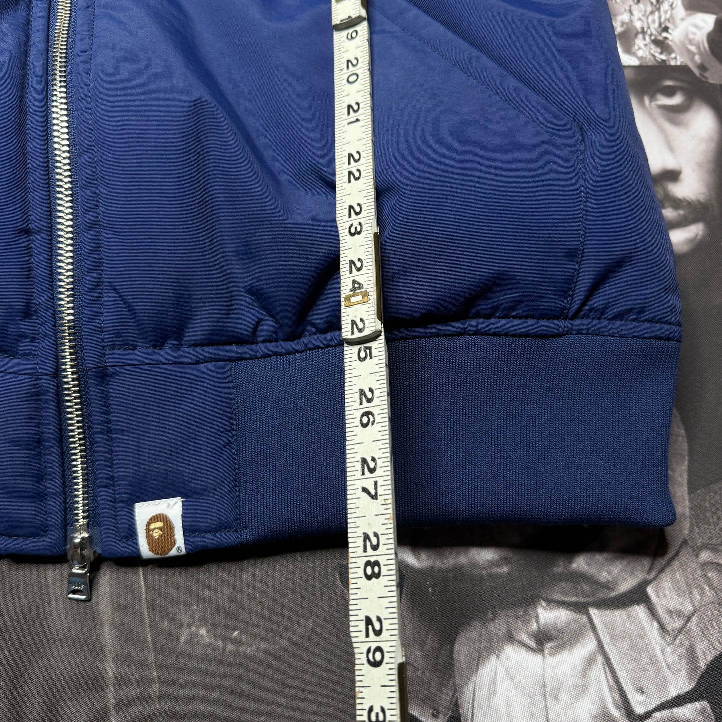 Rare Bape Shark Down Blue Camo A Bathing Ape Jacket 2XL