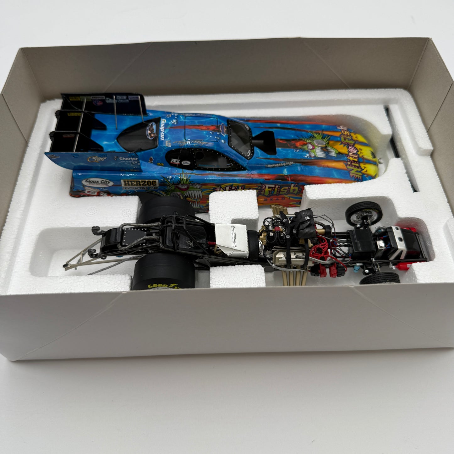 Action Racing Rare Nitro Fish Tony Pendregon 2010 Chevy Funny Car 1 of 451 1:24 Diecast