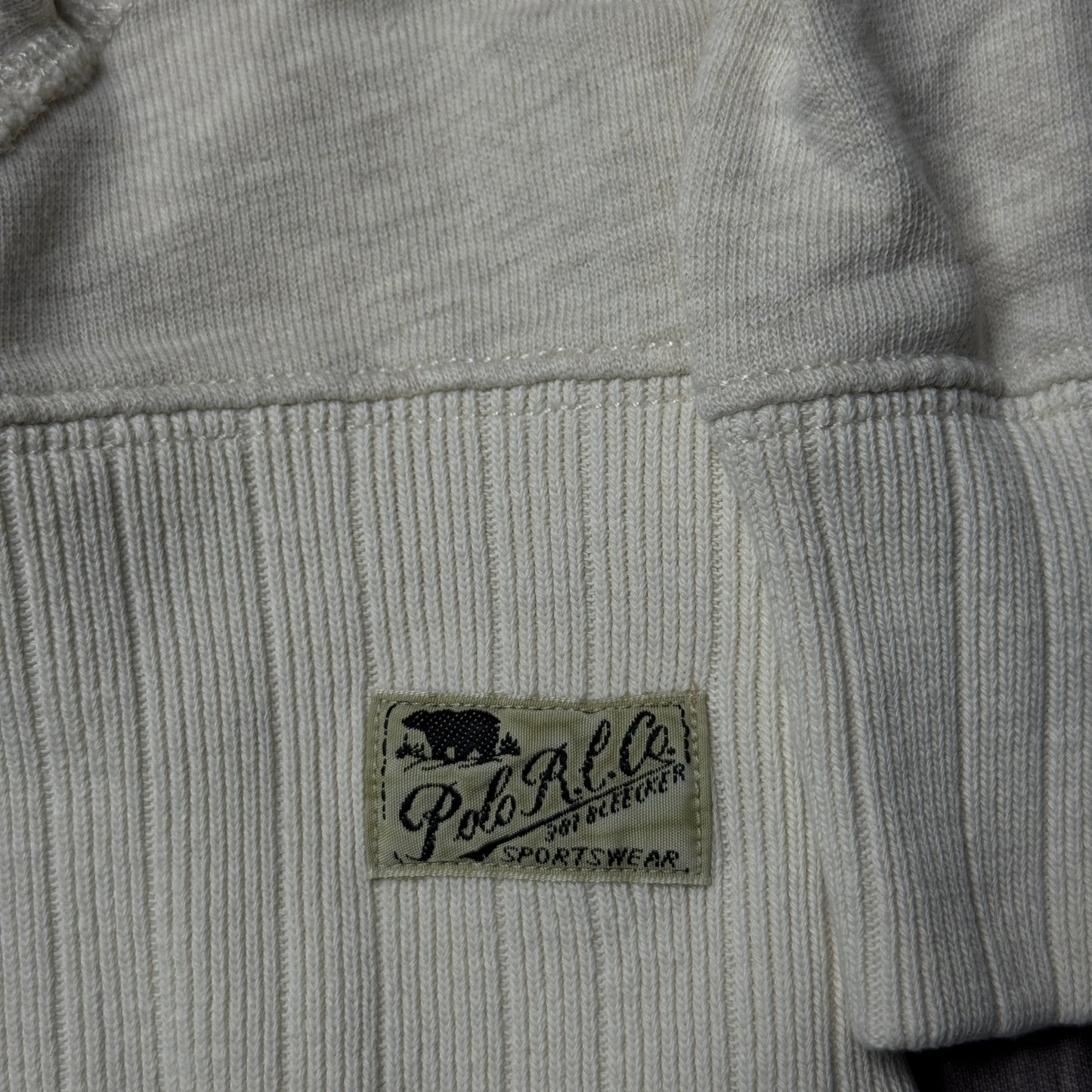 Rare Vintage 90's Polo Ralph Lauren Beige Cowl Neck Sweater w Elbow Patches Large