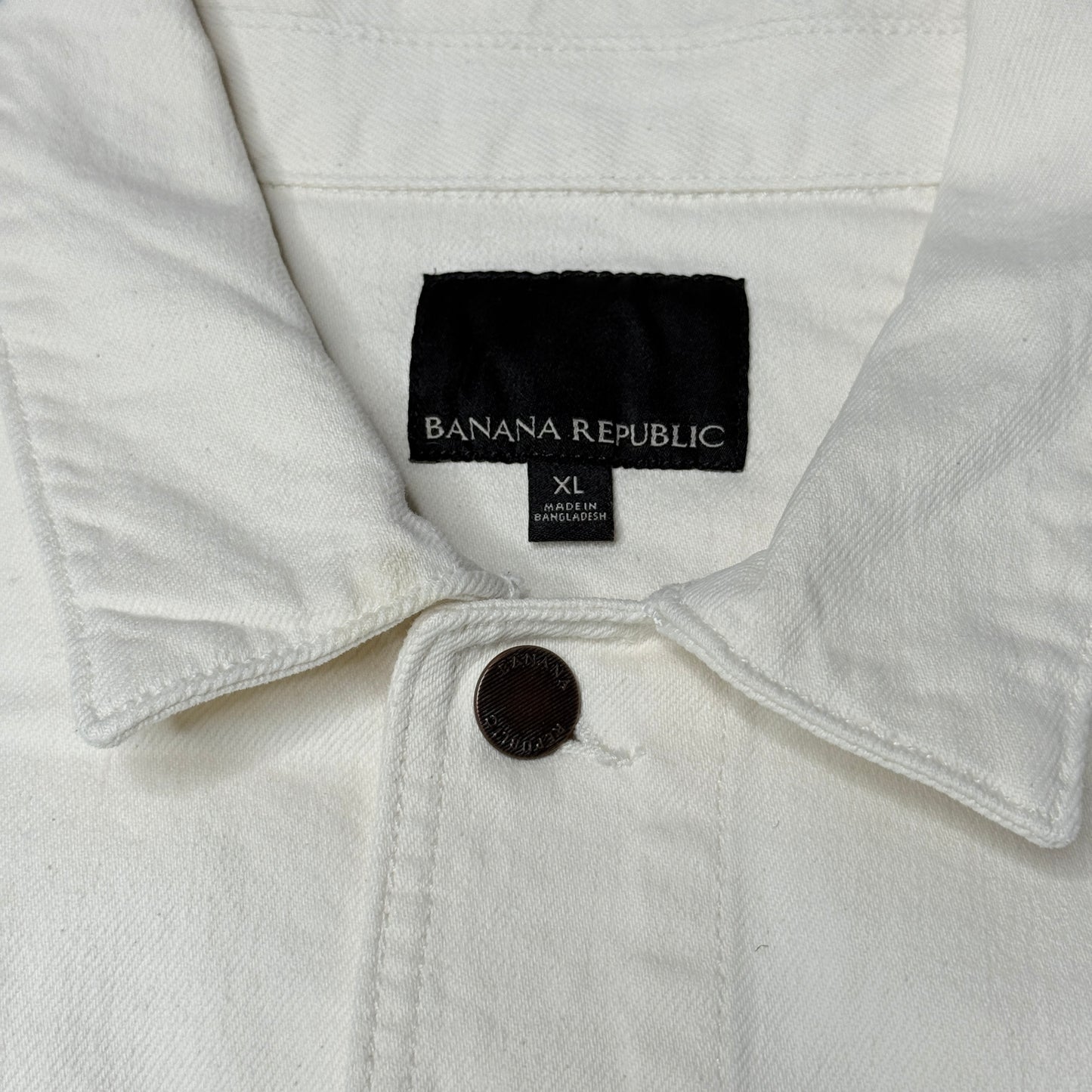 Read***Banana Republic Men's Denim Trucker Jacket Sz X-Large Eggshell