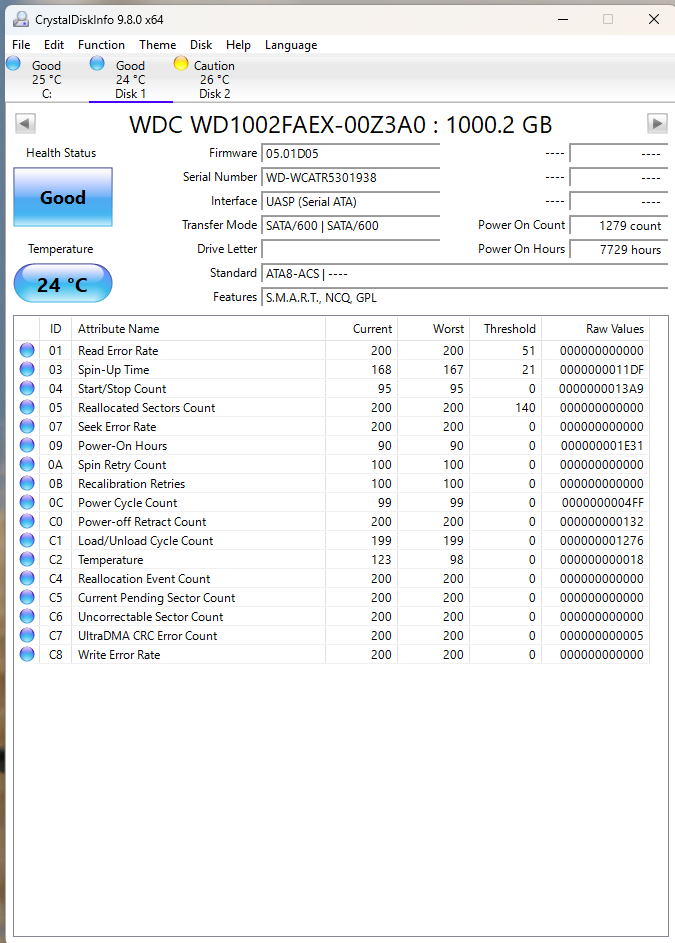 WD Western Digital Black WD1002FAEX 1TB 3.5" SATA HDD 7200RPM 64MB Cache