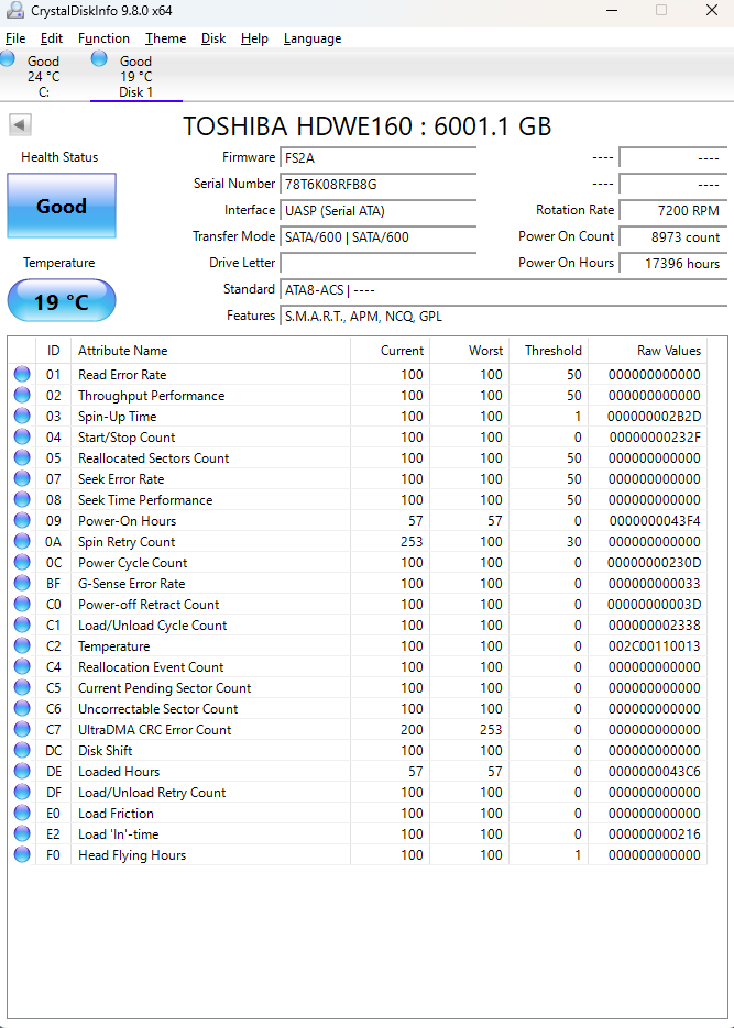 Toshiba 6TB HDD 7200 RPM Internal Hard Drive