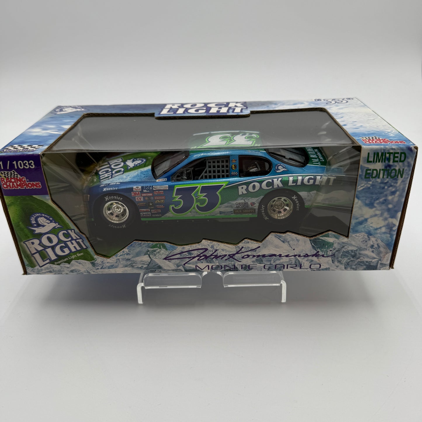 Action Racing Signed Rare Rolling Rock Light John Kamarinski #33 1 of 1,033 Monte Carlo Stock Car Collectible