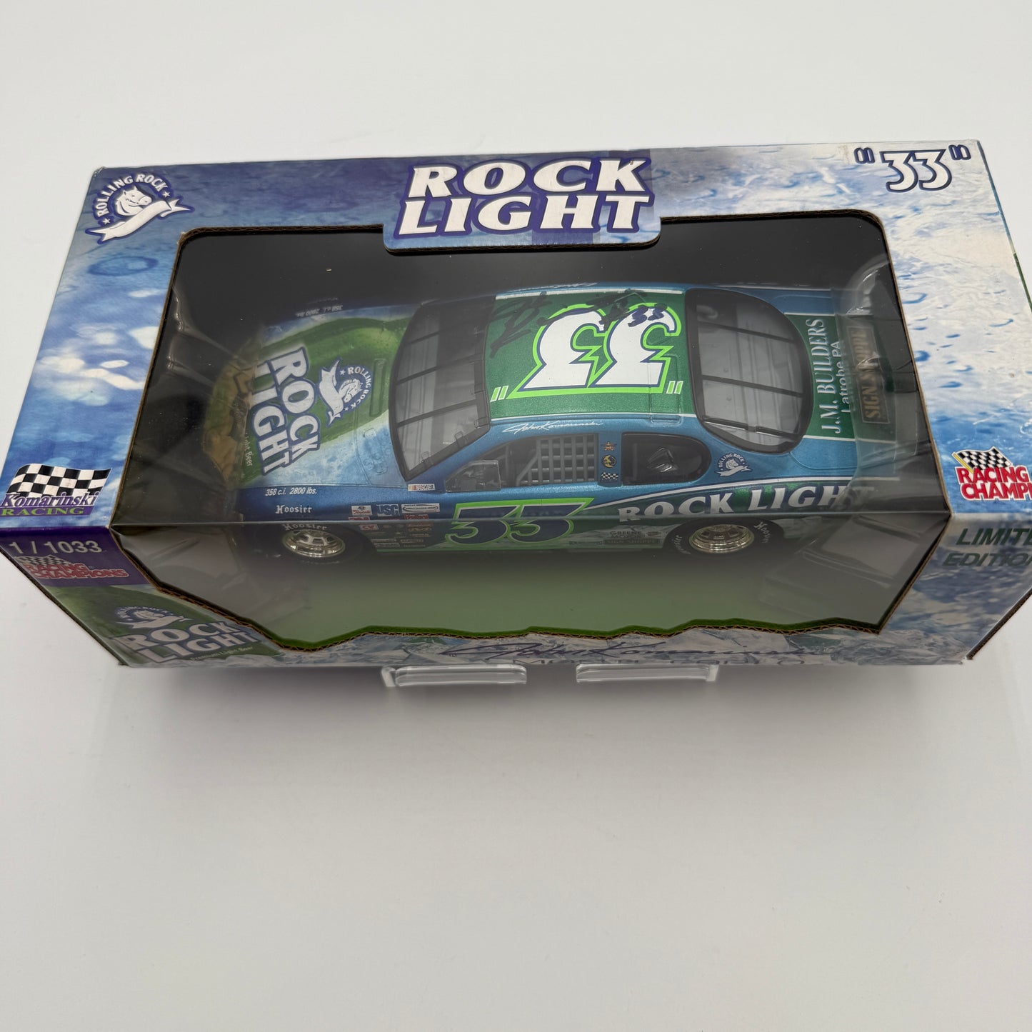 Action Racing Signed Rare Rolling Rock Light John Kamarinski #33 1 of 1,033 Monte Carlo Stock Car Collectible
