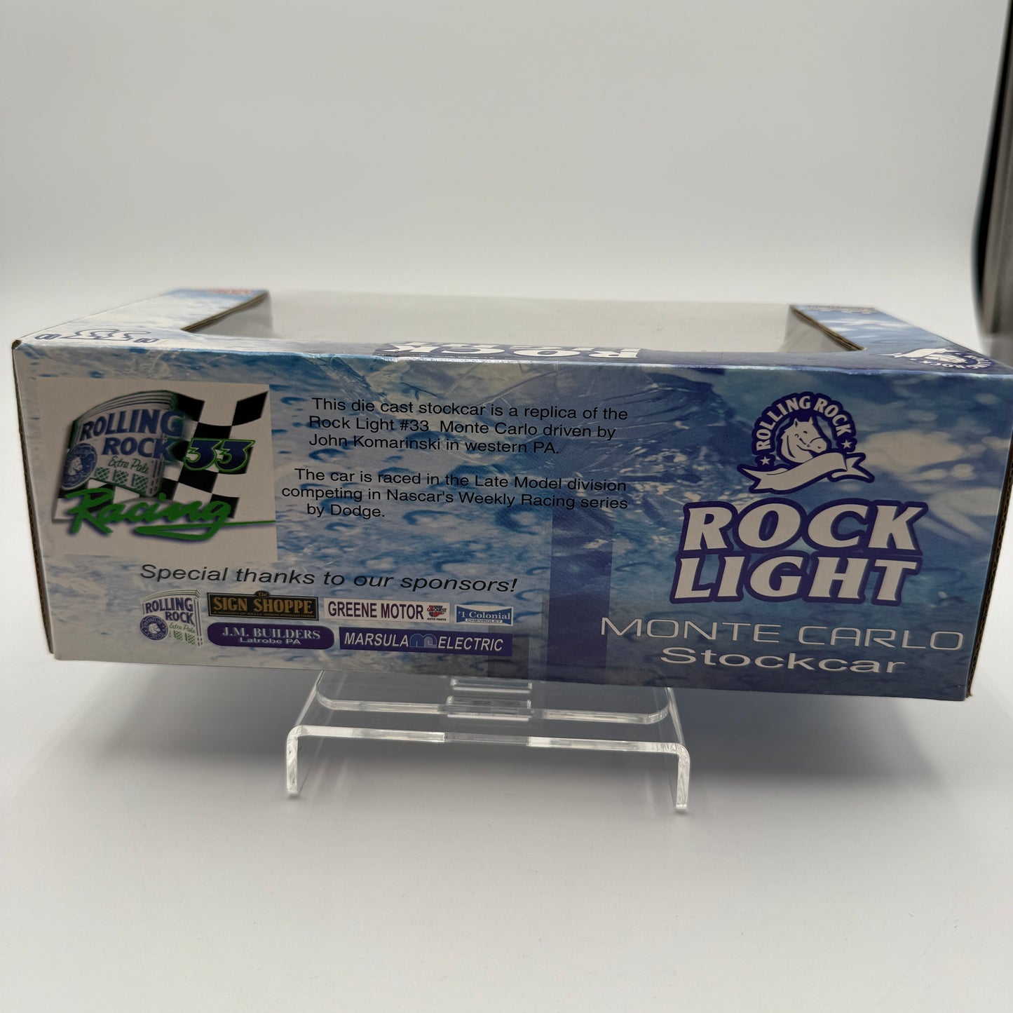 Action Racing Signed Rare Rolling Rock Light John Kamarinski #33 1 of 1,033 Monte Carlo Stock Car Collectible