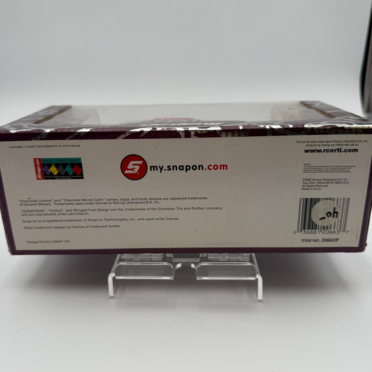 Action Racing Snap-On Southern Thunder '02 Die Cast 1:24 Stock Car Replica
