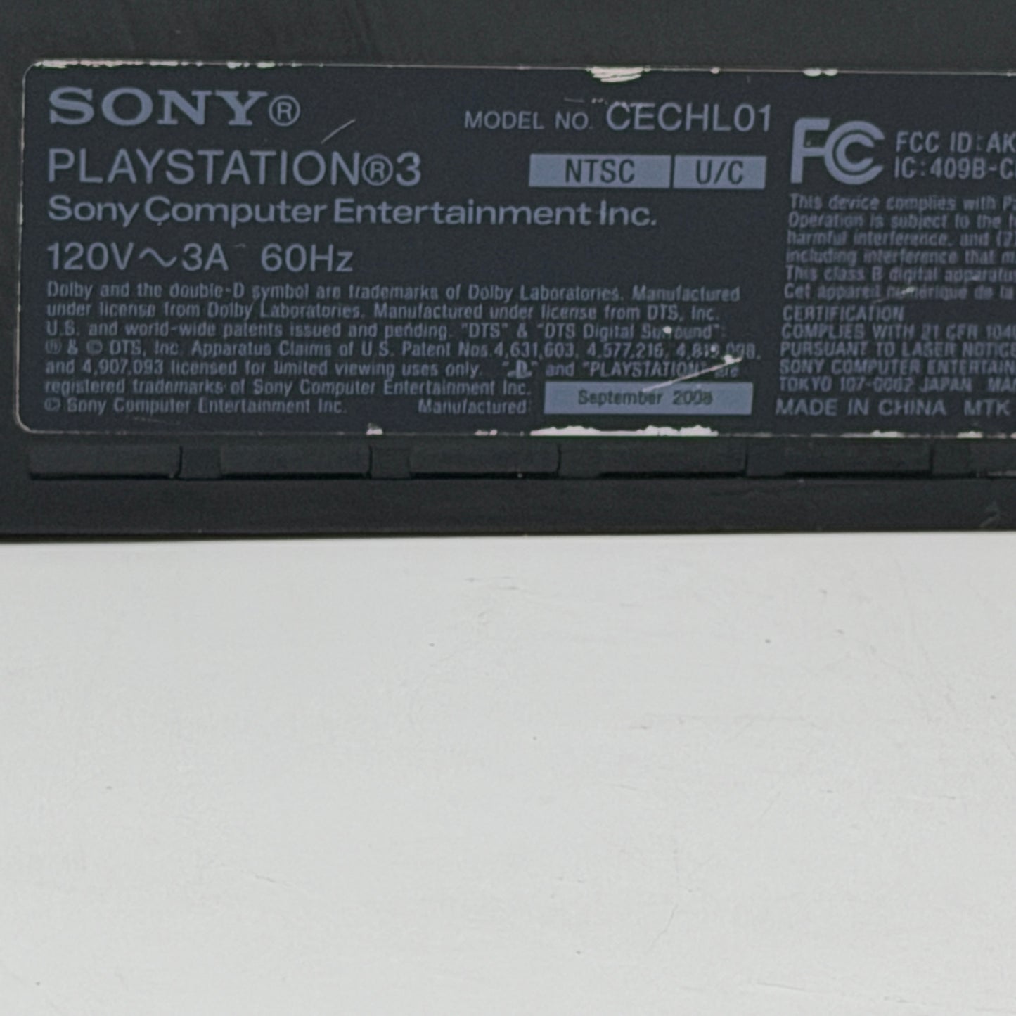 Sony PlayStation 3 CECHL01 For Parts and Repair