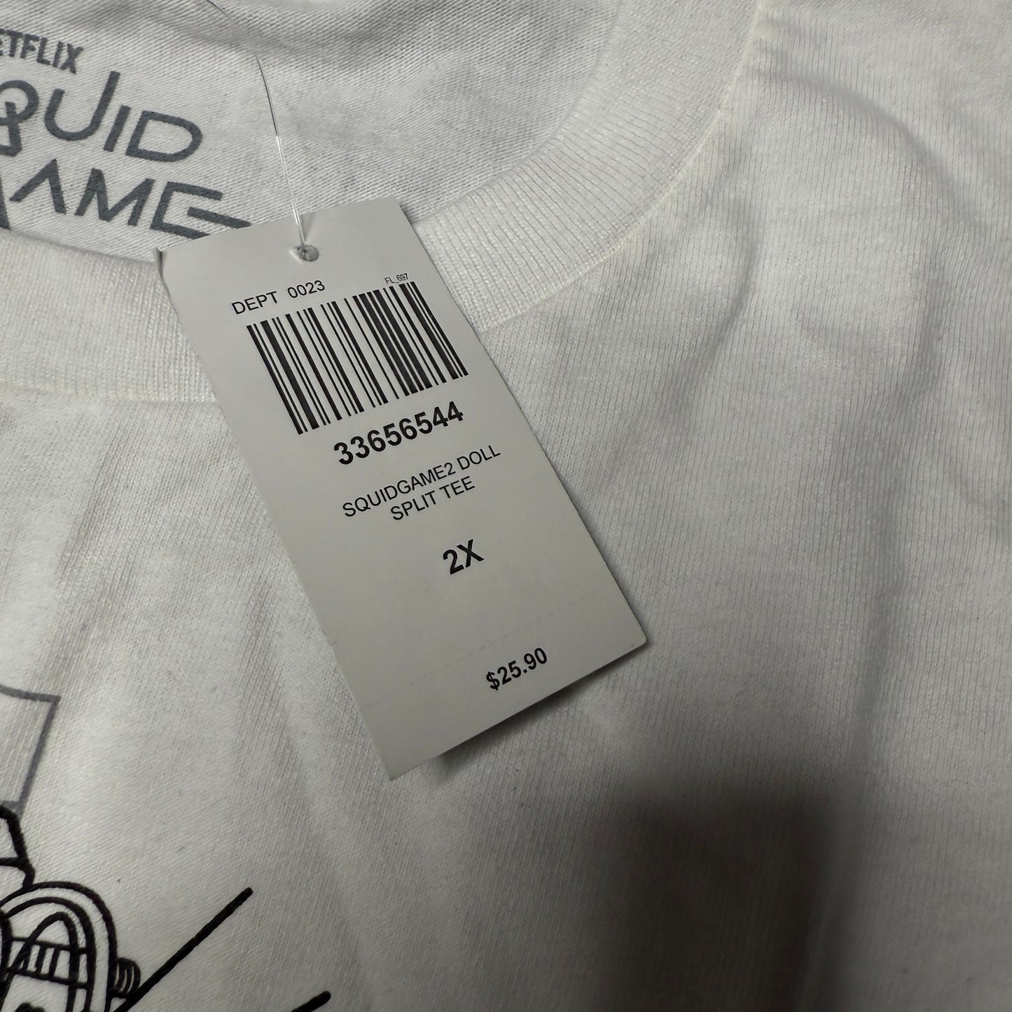 NWT Squid Game 2 Doll Split Tee White