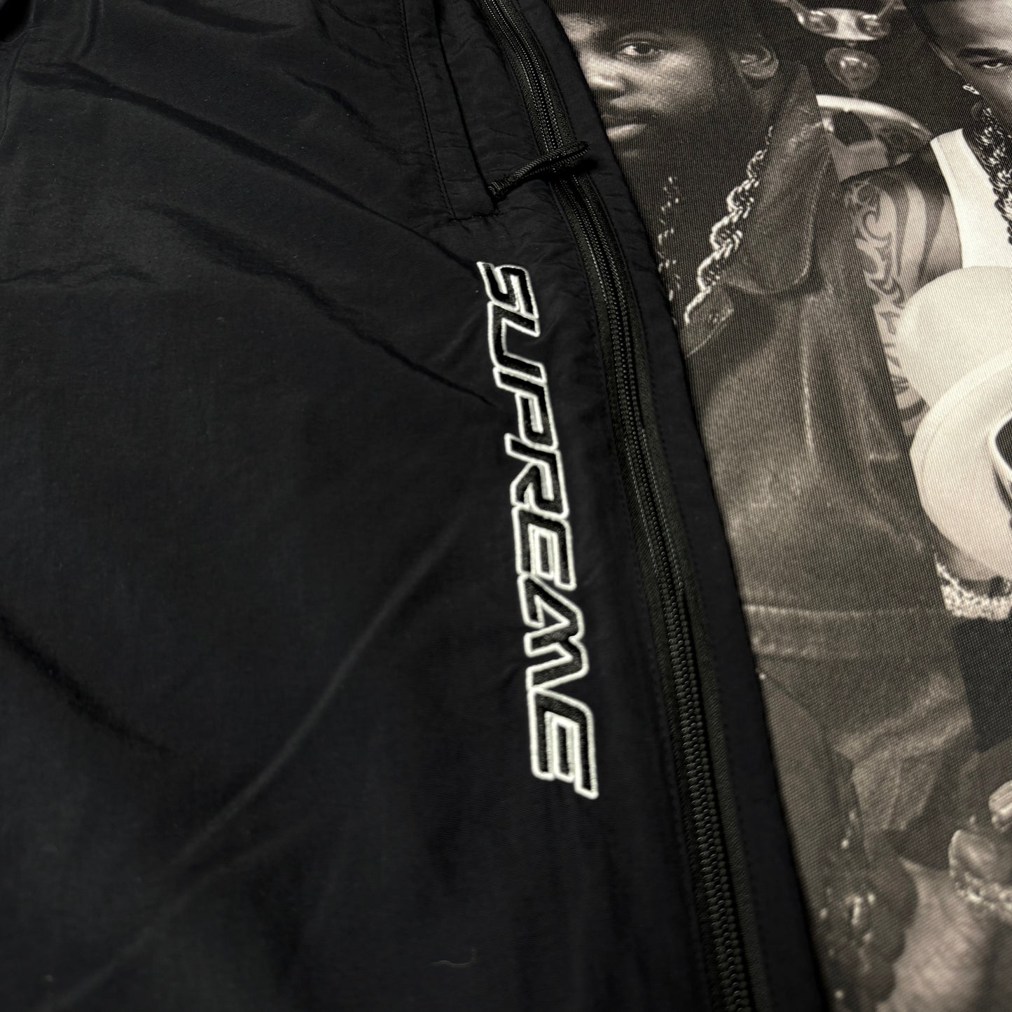 Supreme Full Zip Baggy Warm Up Pant Nylon Black sz XL